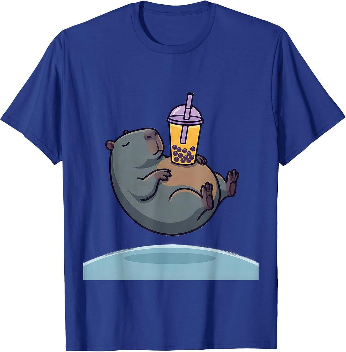 Cute Capybara Boba Tea Kawaii Anime Humor T-Shirt - Royal Blue