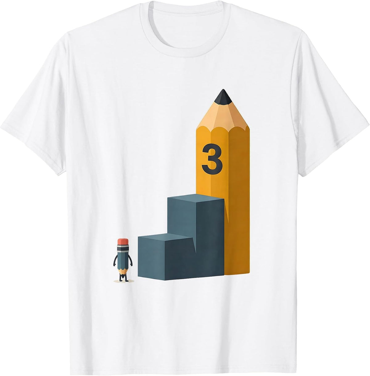 Men's 3 Back To School First Day Of School Teacher Student T-Shirt - White