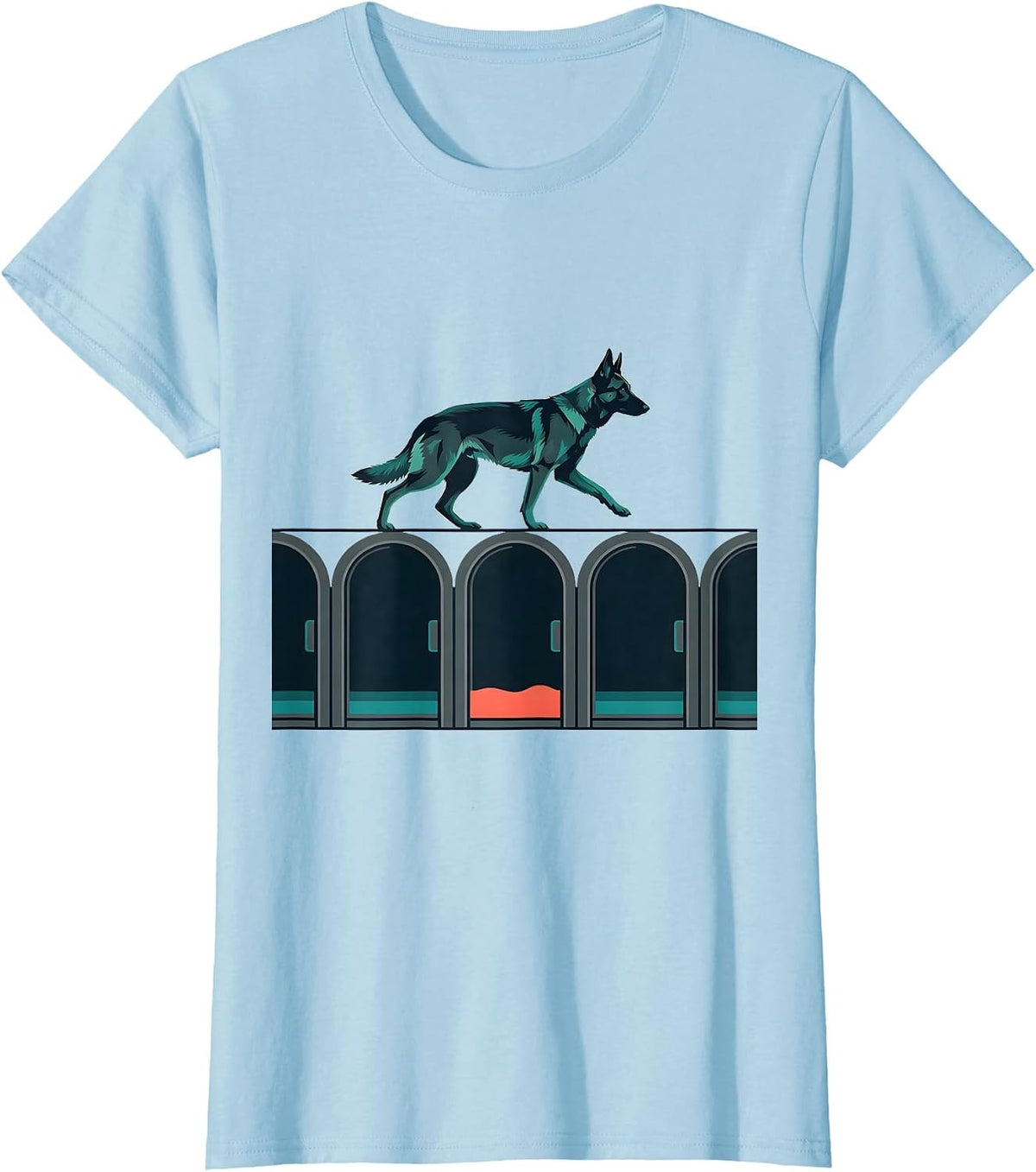 Belgian Malinois Dog Breed Humor Kennel Empty Bay T-Shirt - Baby Blue