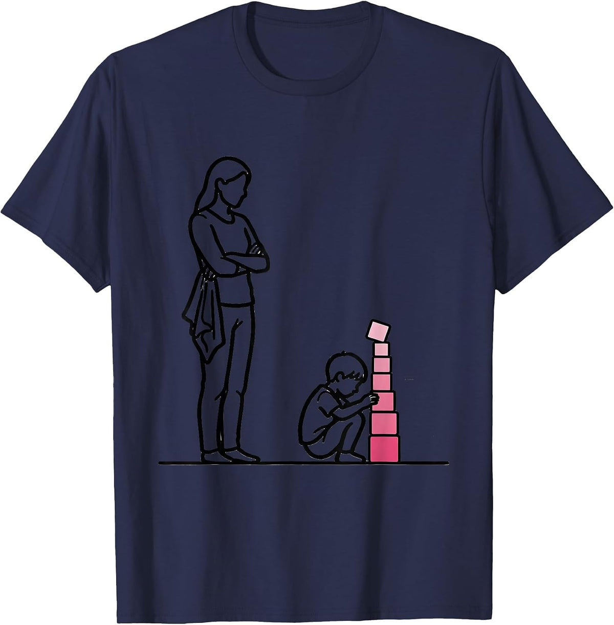 Men's Montessori Guide Teacher Method Pride Play Learning T-Shirt - Navy Blue