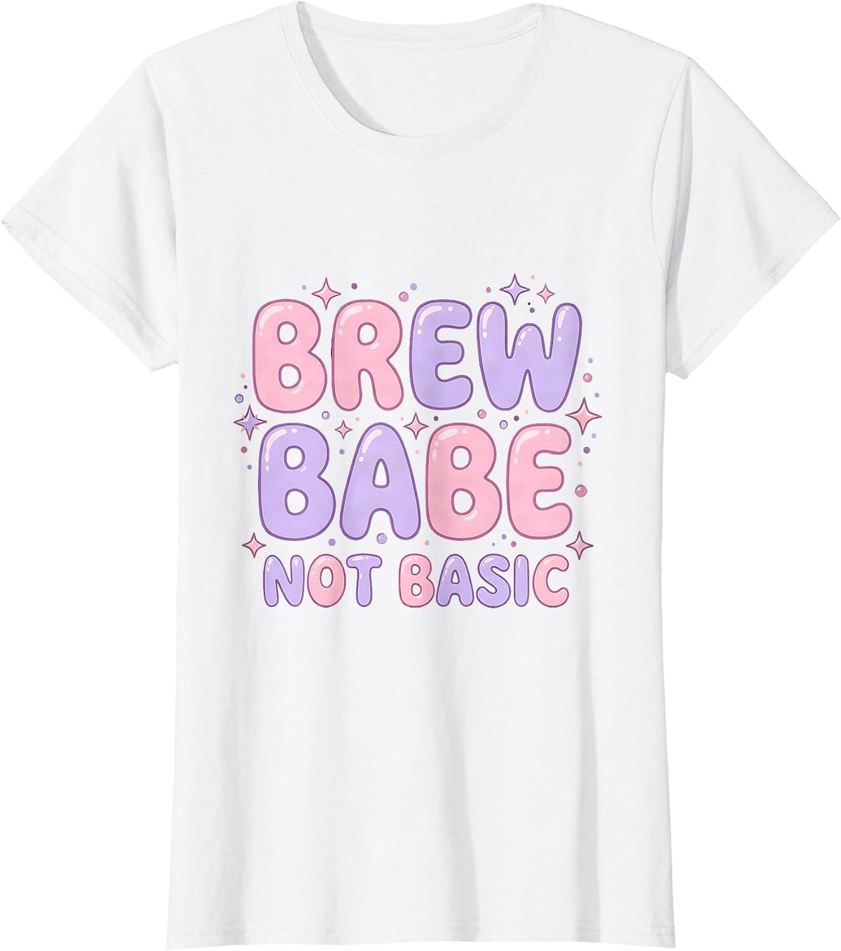Women's Brew Babe Not Basic Beer Lover Design T-Shirt - White