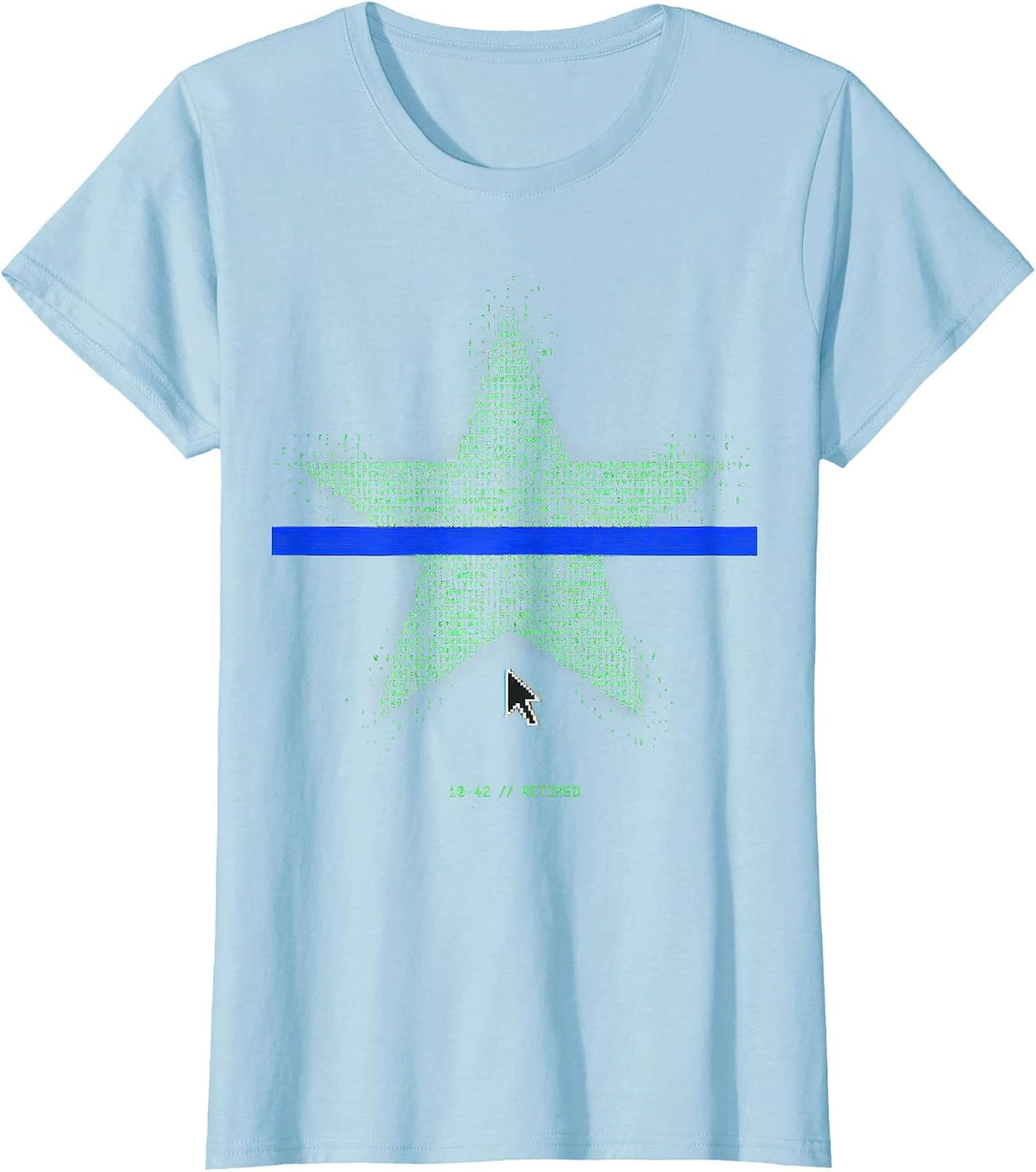 10-42 RETIRED Thin Blue Line Police Support Retired Officer T-Shirt - Baby Blue