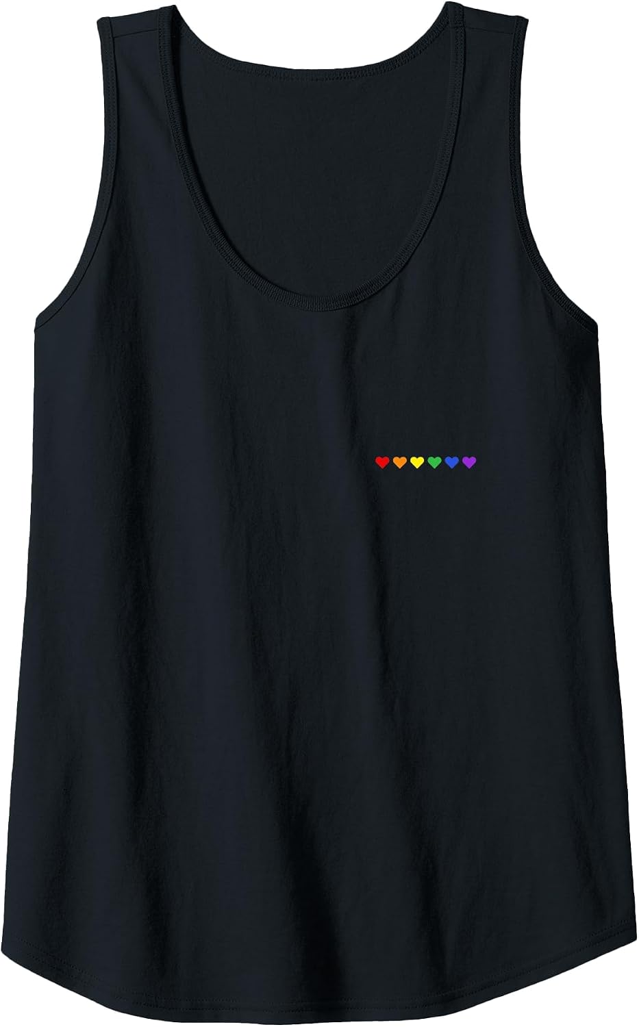Tiny Rainbow Hearts Subtle Pride Month Flag LGBT Gay Rights Tank Top - Black
