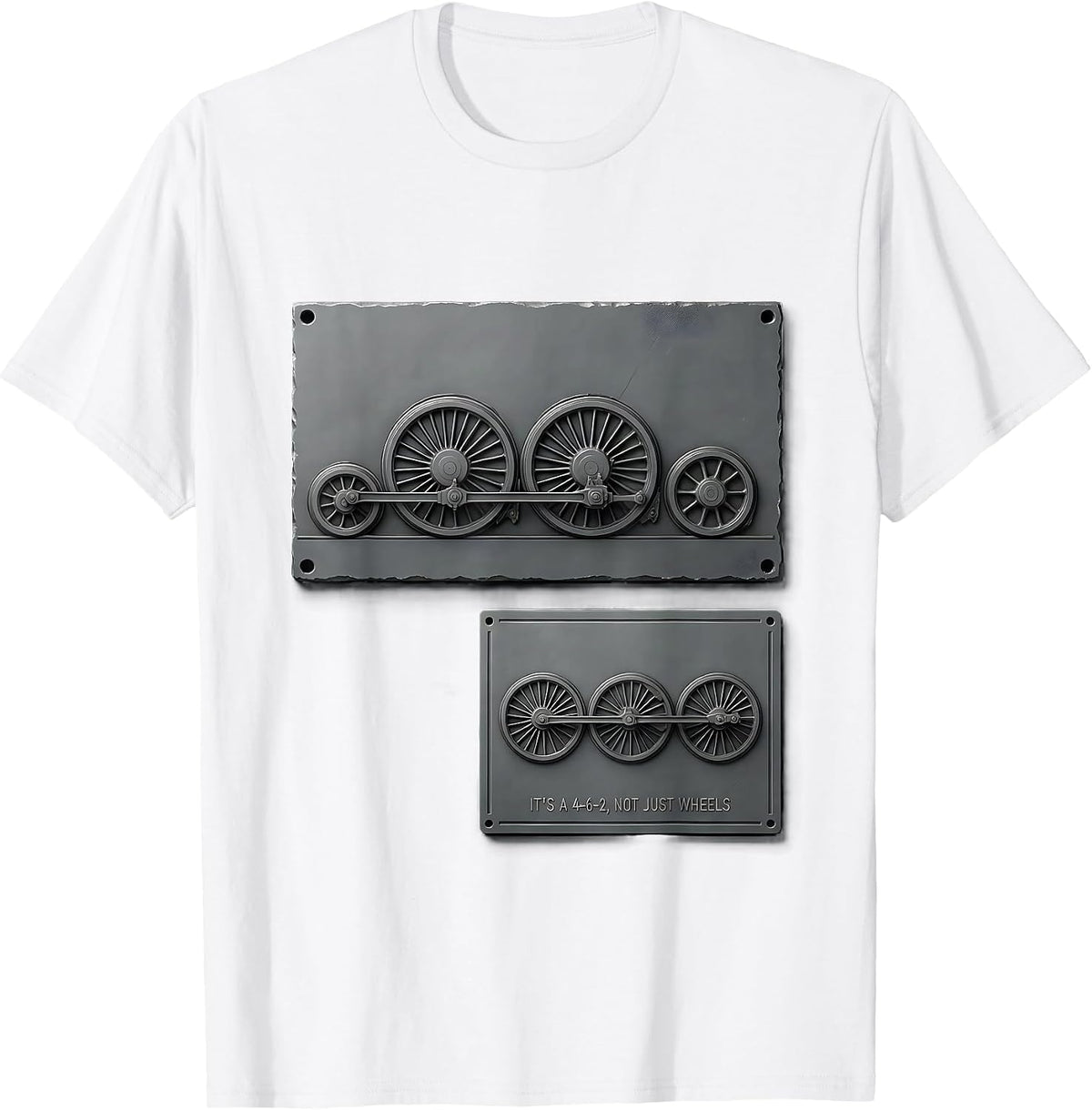 Men's It's A 4-6-2, Not Just Wheels Funny Train Enthusiast Model T-Shirt - White