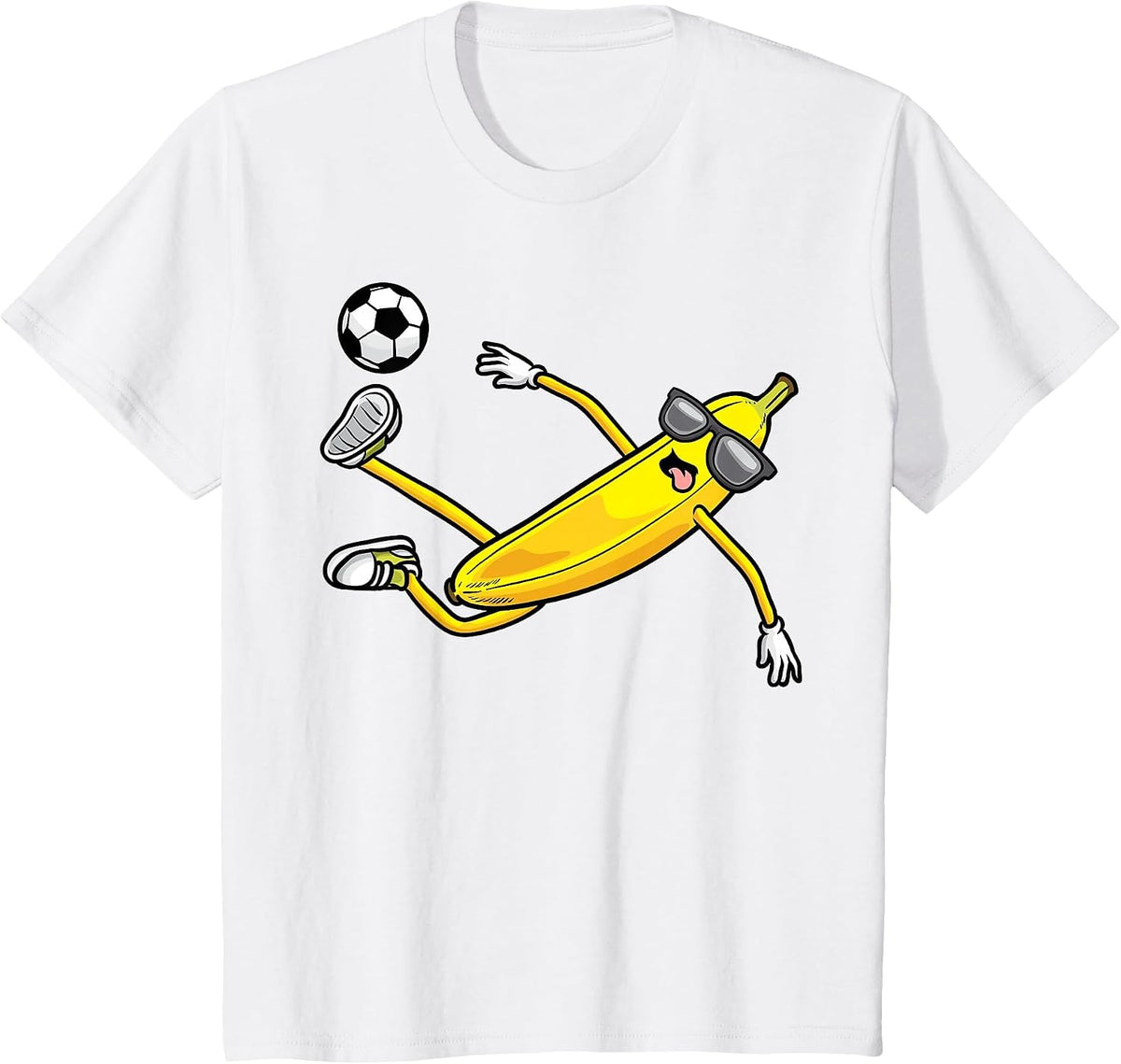 Banana Playing Soccer Fruit Soccer Player T-Shirt - White