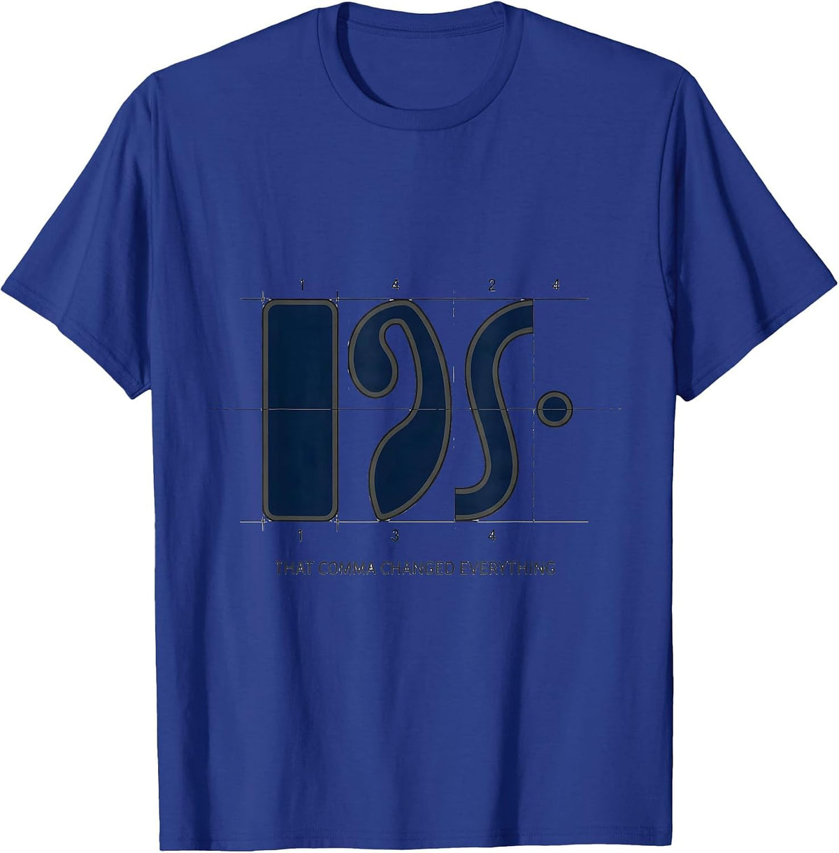 That Comma Changed Everything Funny Grammar Teacher English T-Shirt - Royal Blue