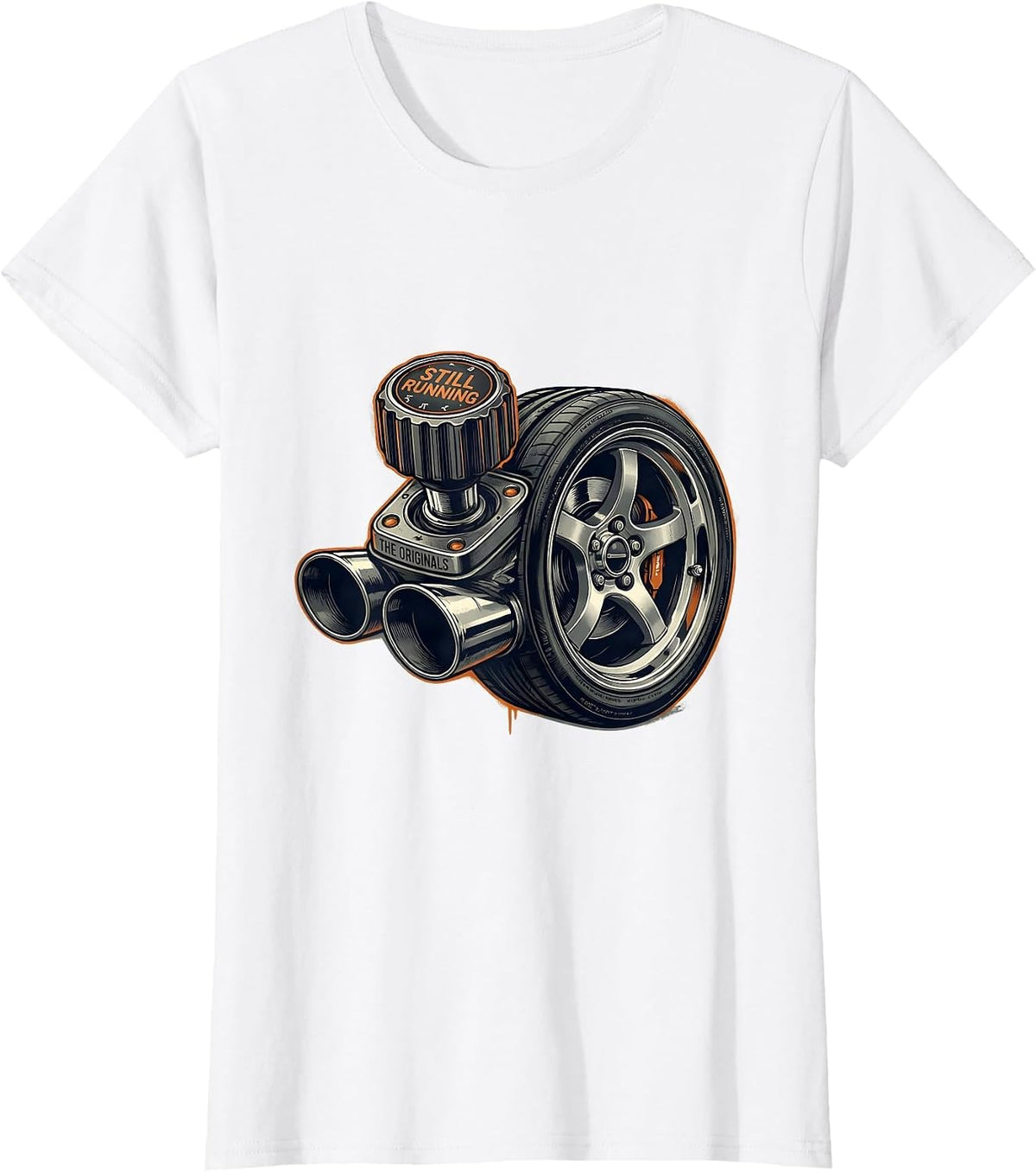 Women's Still Running The Originals Funny Grandpa Classic Car Guy T-Shirt - White