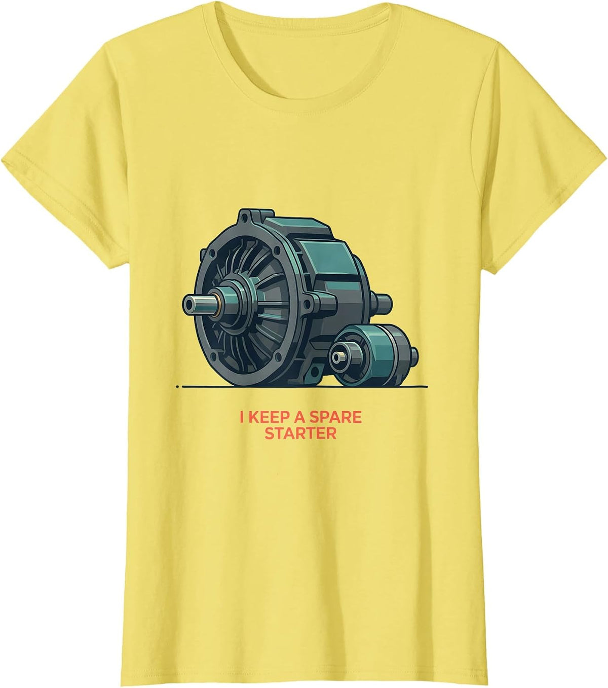 I Keep A Spare Starter Funny Car Guy Mechanic Gift T-Shirt - Lemon Yellow