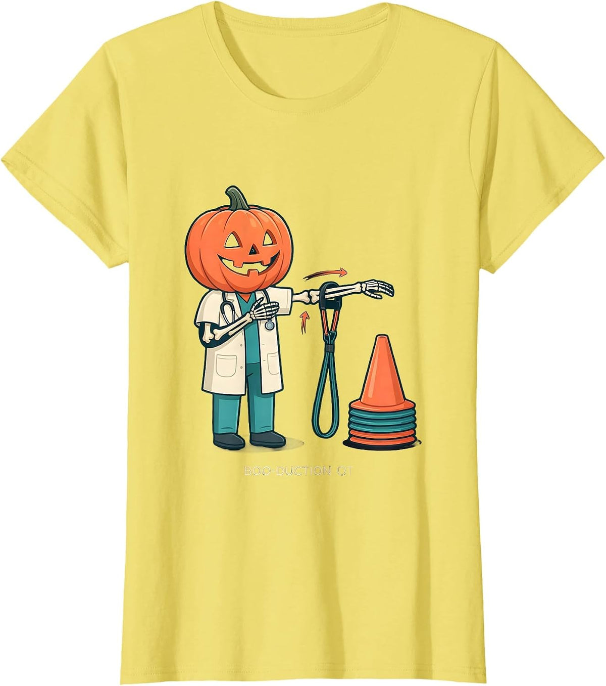 Boo-duction OT Funny Occupational Therapy Halloween Workwear T-Shirt - Lemon Yellow