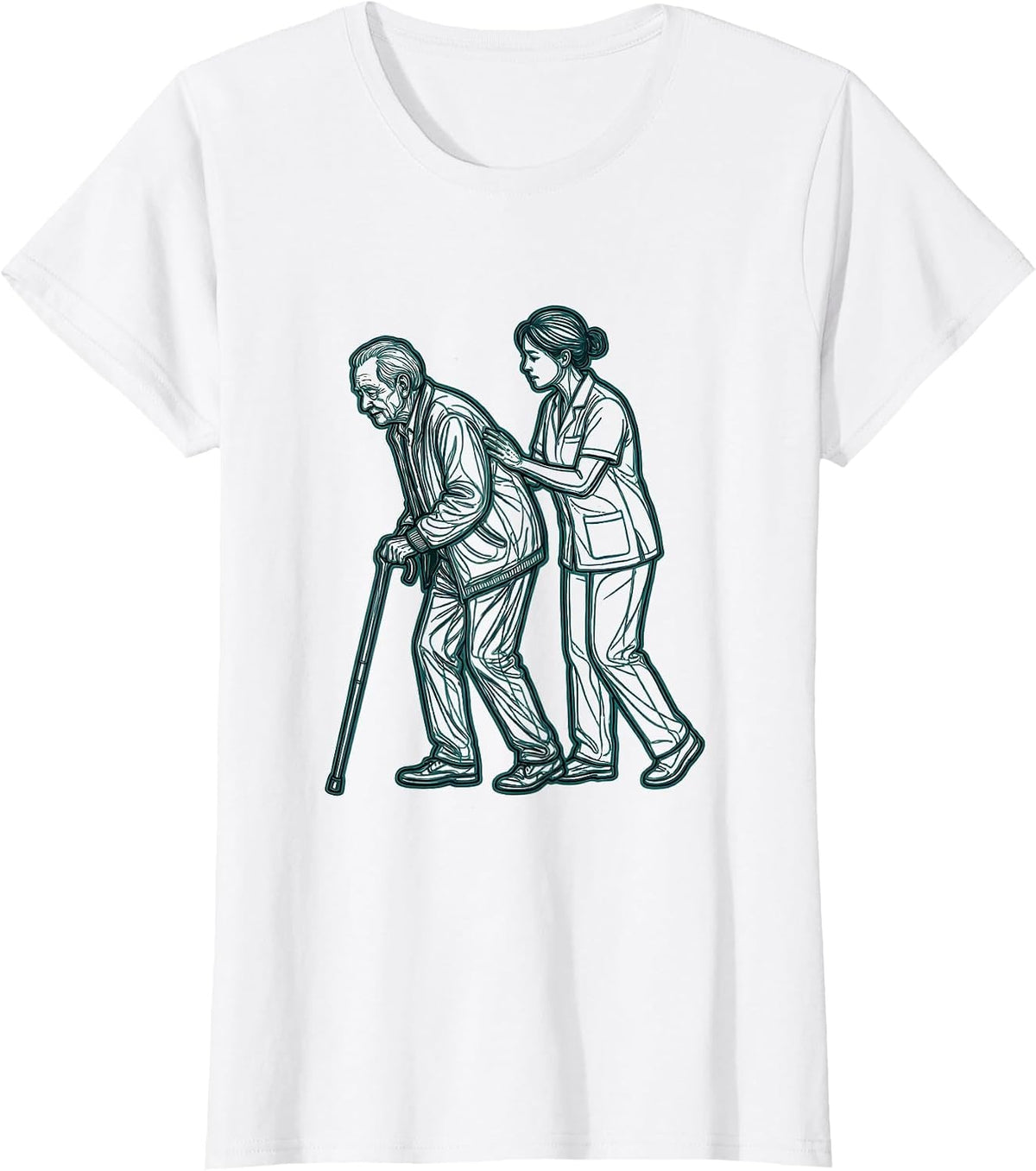 Occupational Therapy Elder Care Support Graphic T-Shirt - White