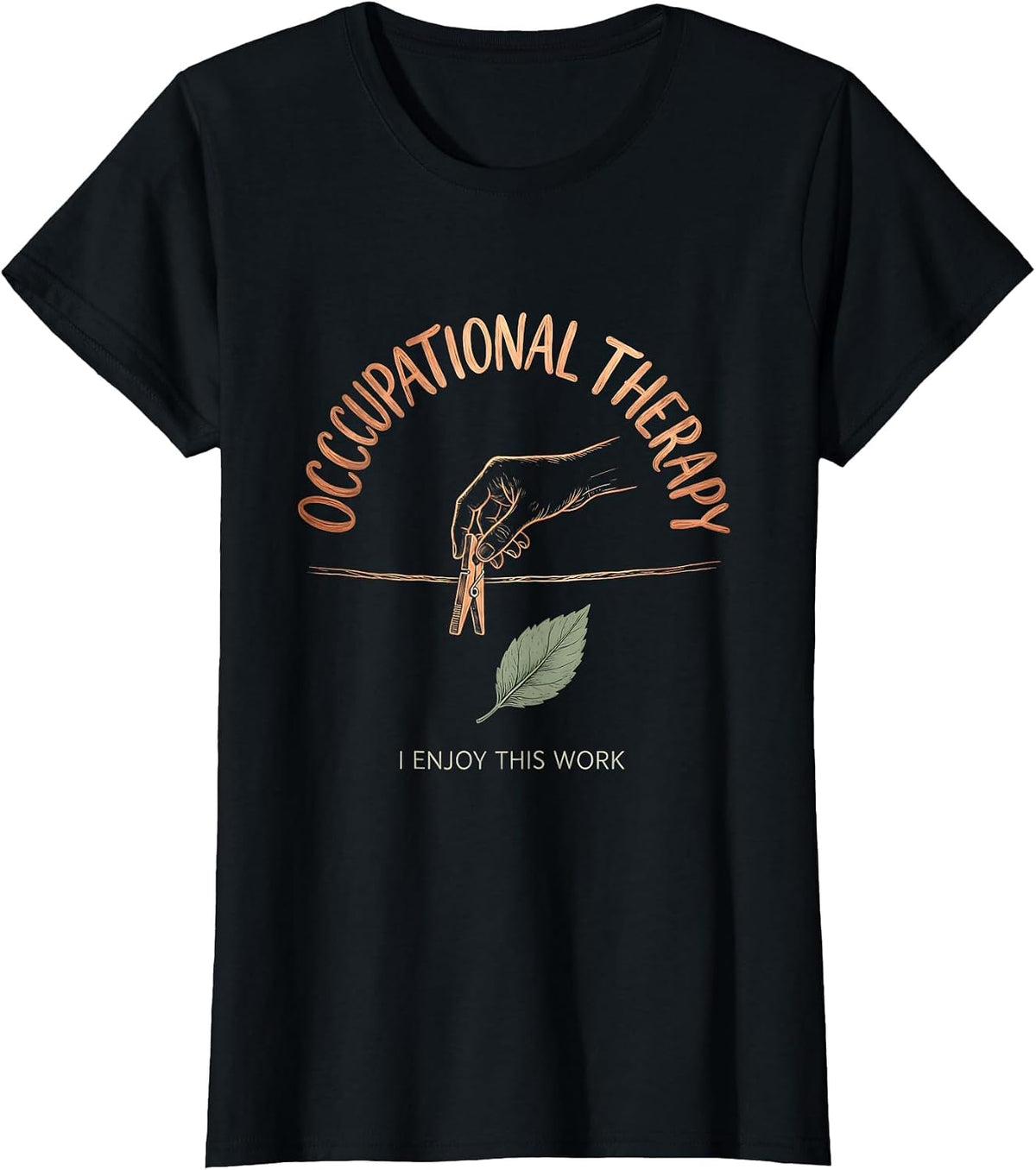 Women's Occupational Therapy I Enjoy This Work Boho T-Shirt - Black