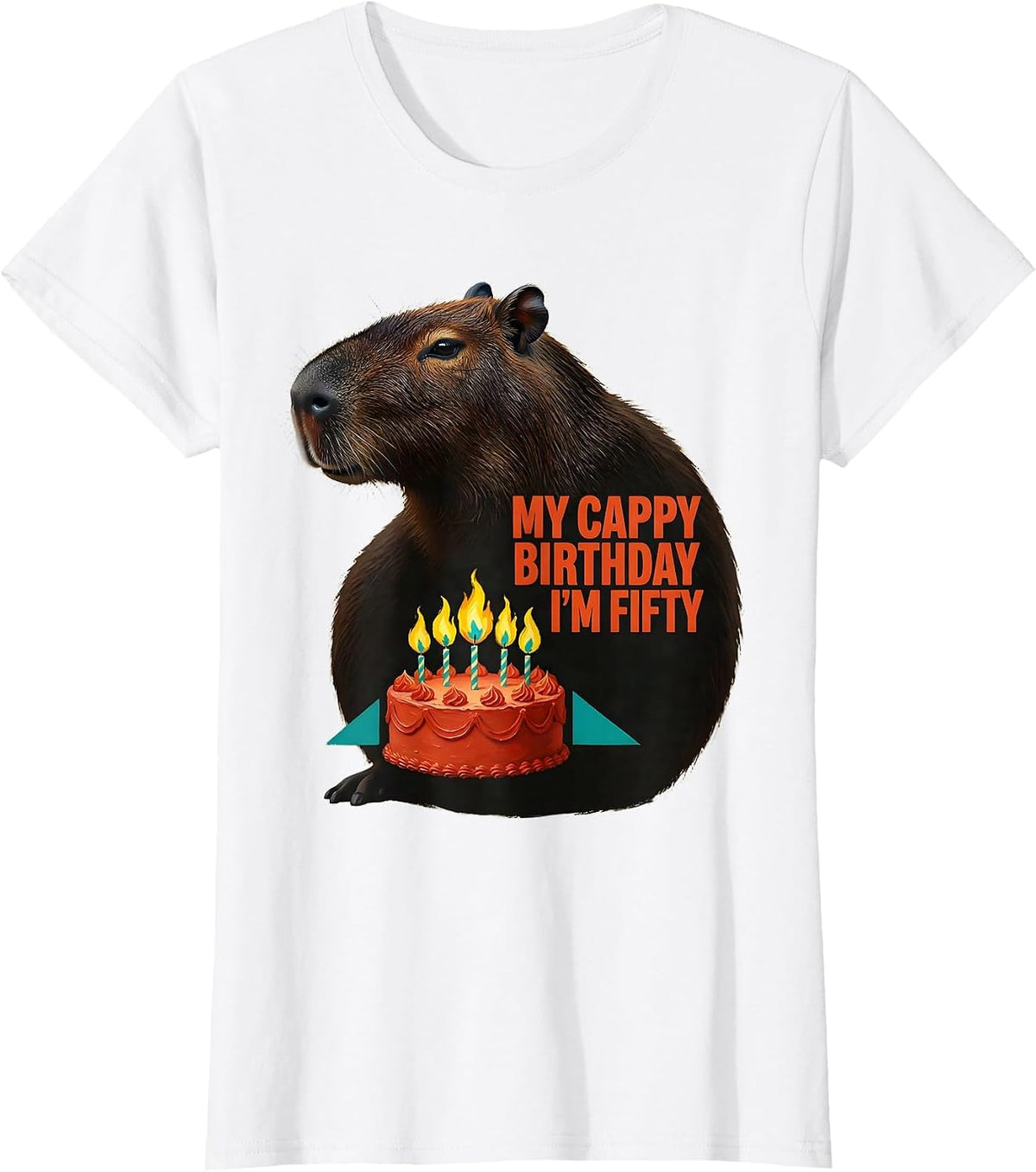 My Cappy Birthday, I'm Fifty Cute Kawaii Capybara Birthday T-Shirt - White