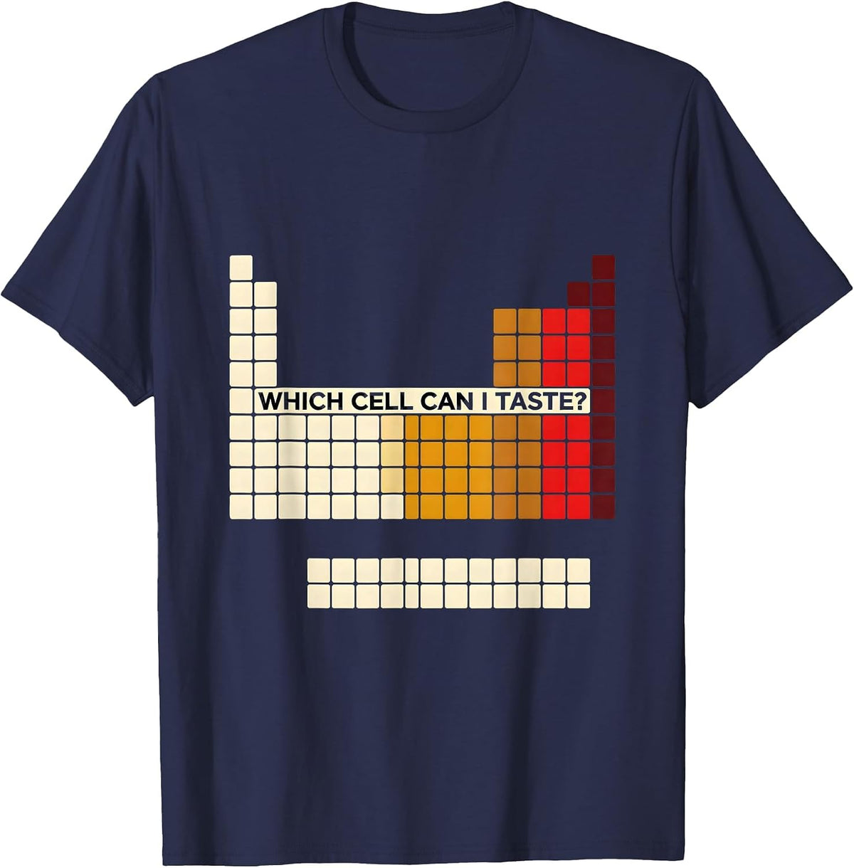 Men's Which Cell Can I Taste Funny Periodic Table Science Teacher T-Shirt - Navy Blue