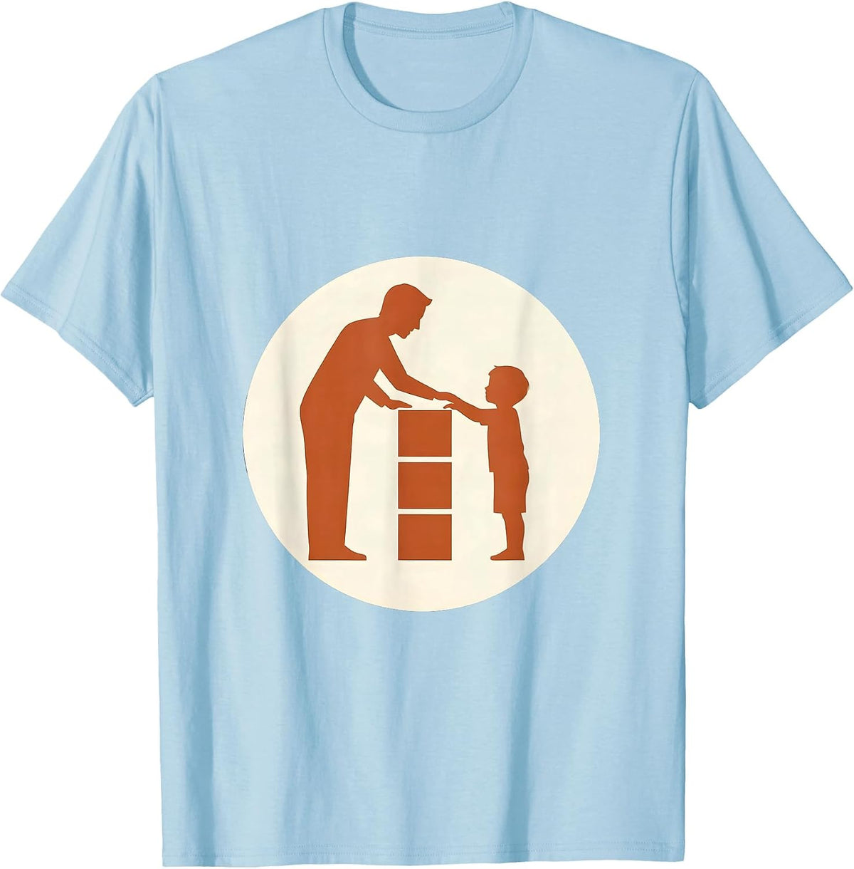 Men's Occupational Therapy Building Blocks Illustration T-Shirt - Baby Blue