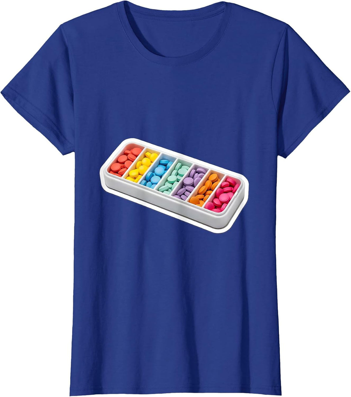 Women's Occupational Therapy Pill Organizer Graphic T-Shirt - Royal Blue