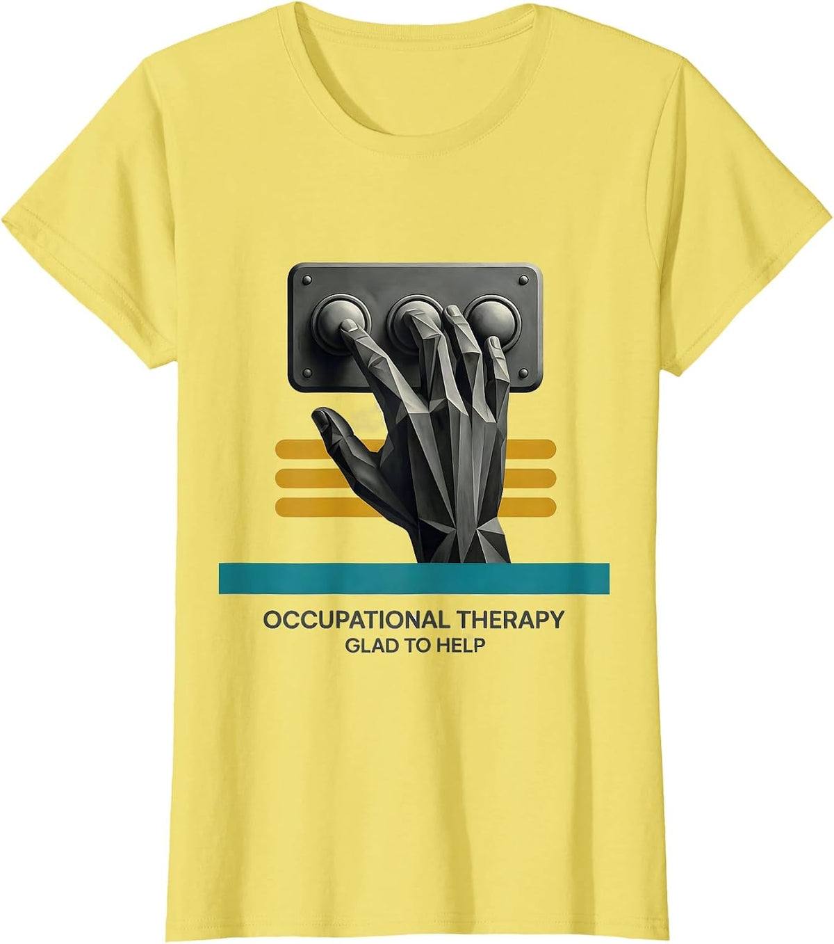 Occupational Therapy Glad To Help Midcentury Modern OT Gift T-Shirt - Lemon Yellow