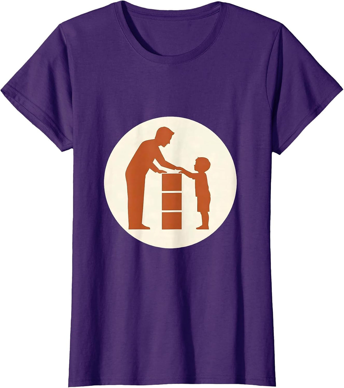 Women's Occupational Therapy Building Blocks Illustration T-Shirt - Purple