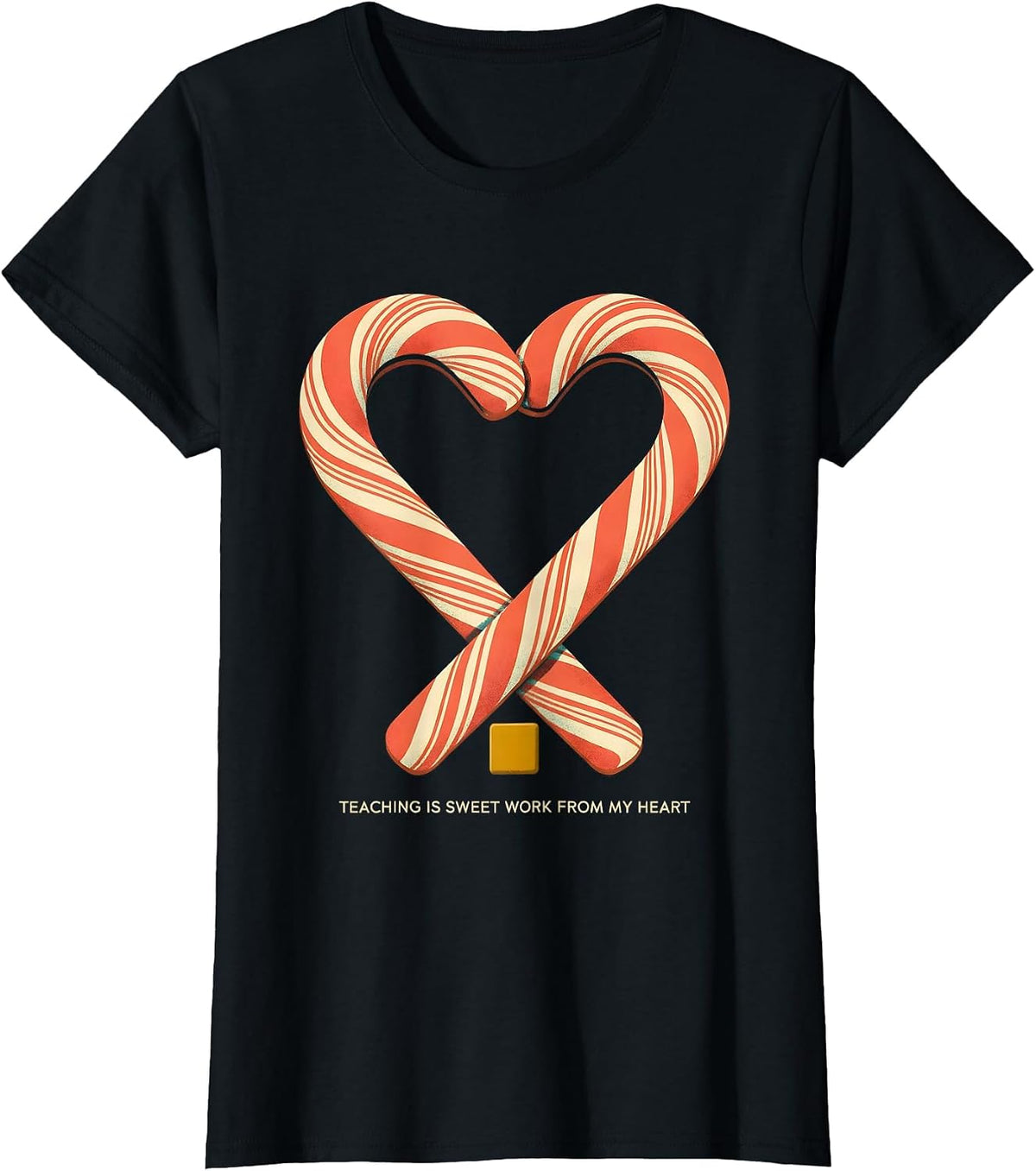 Teaching Is Sweet Work From My Heart Midcentury Modern T-Shirt - Black