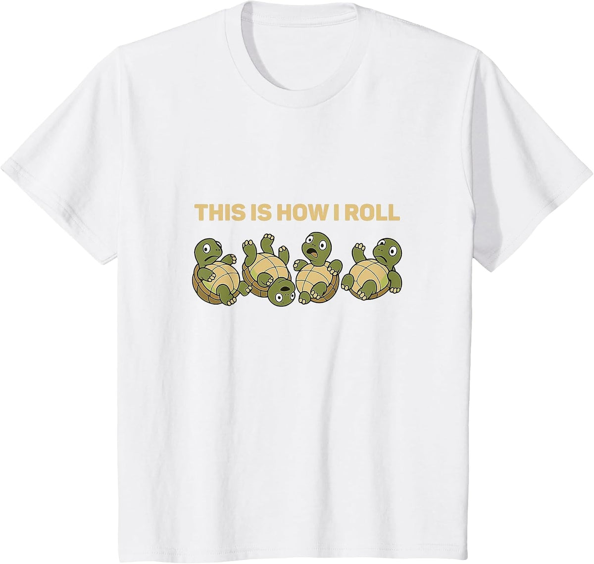 Rolling Funny Turtle How I Rolll Men Women Kids T-Shirt - White