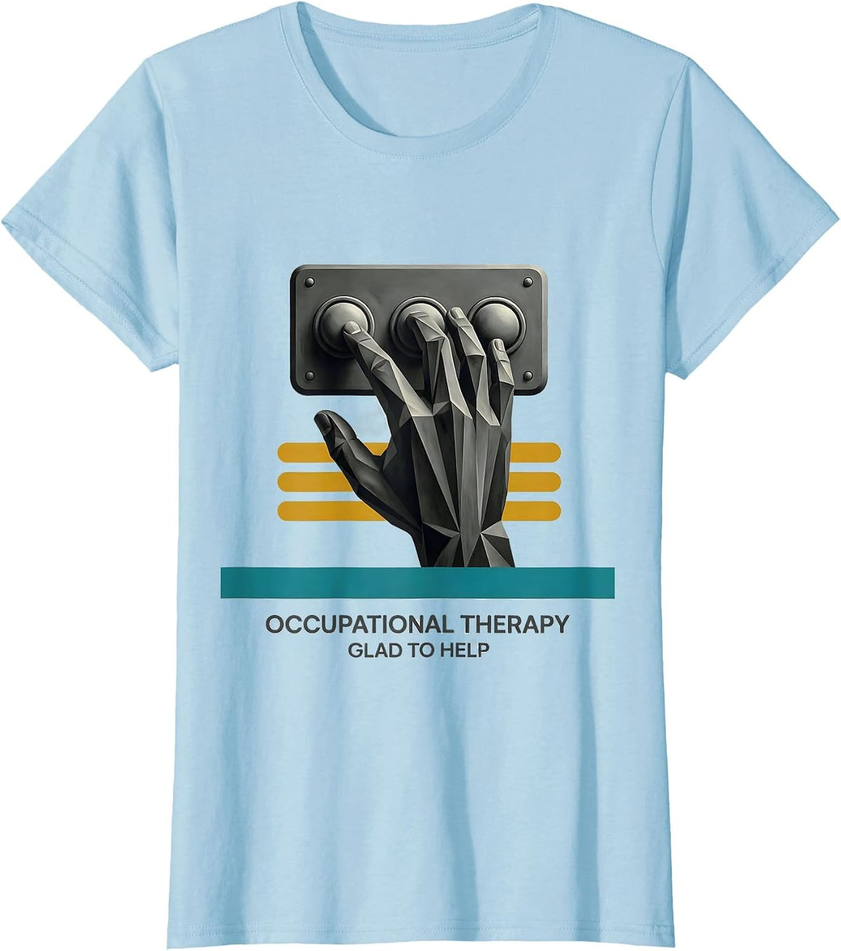 Occupational Therapy Glad To Help Midcentury Modern OT Gift T-Shirt - Baby Blue