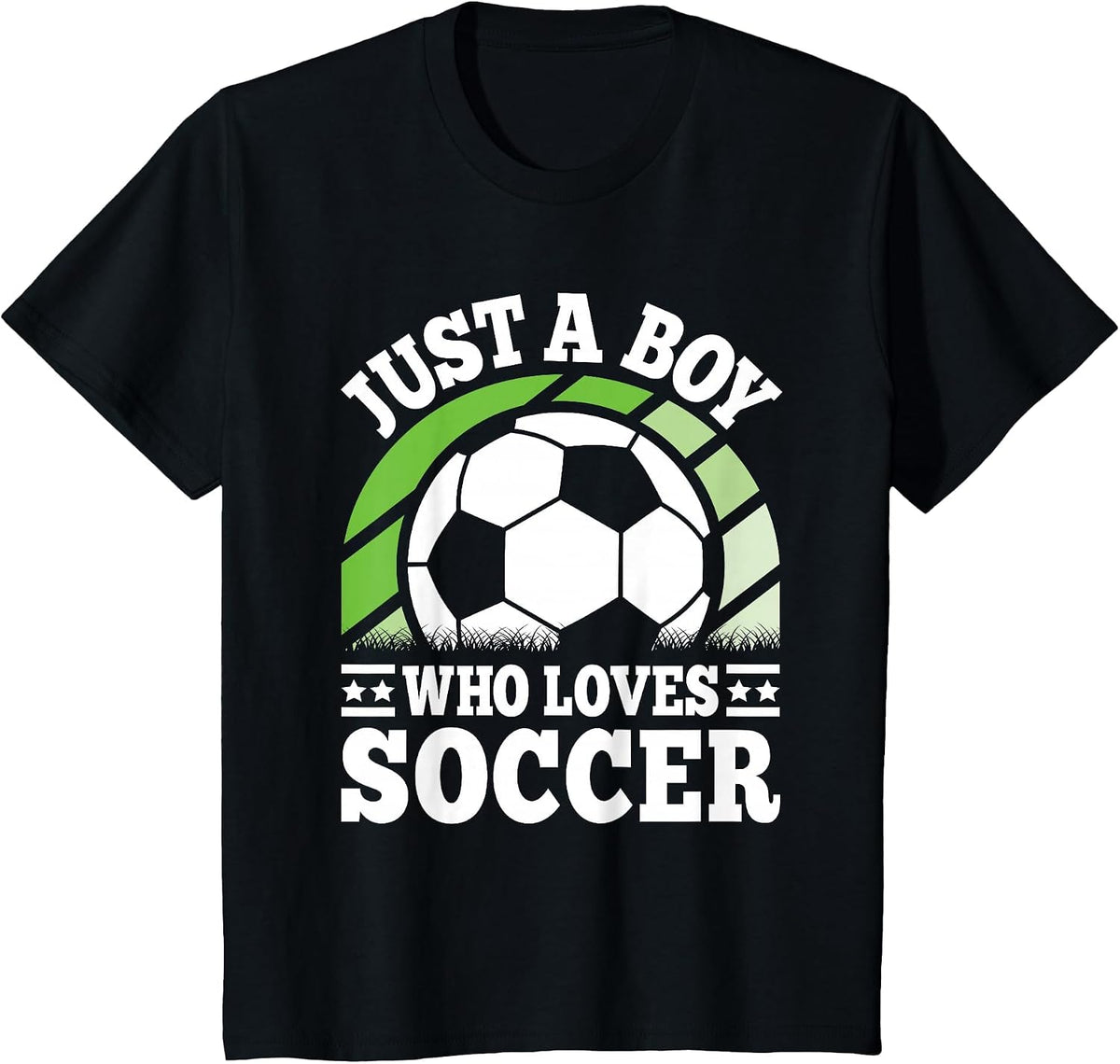Just A Boy Who Loves Soccer Funny Soccer Player Boys Kids T-Shirt - Black