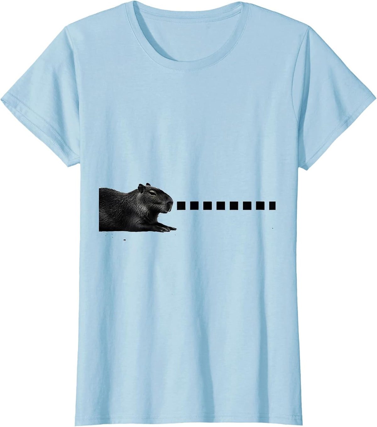 Women's Capybara Minimalist Funny Meme Gamer T-Shirt - Baby Blue