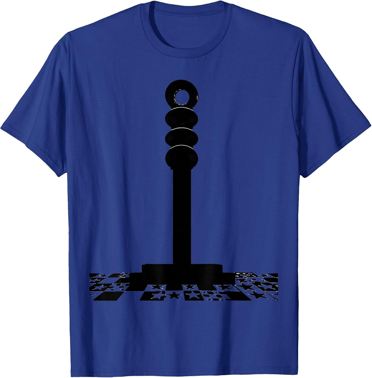 Patriotic Light Column Checkered Flag Racing Fan T-Shirt - Royal Blue