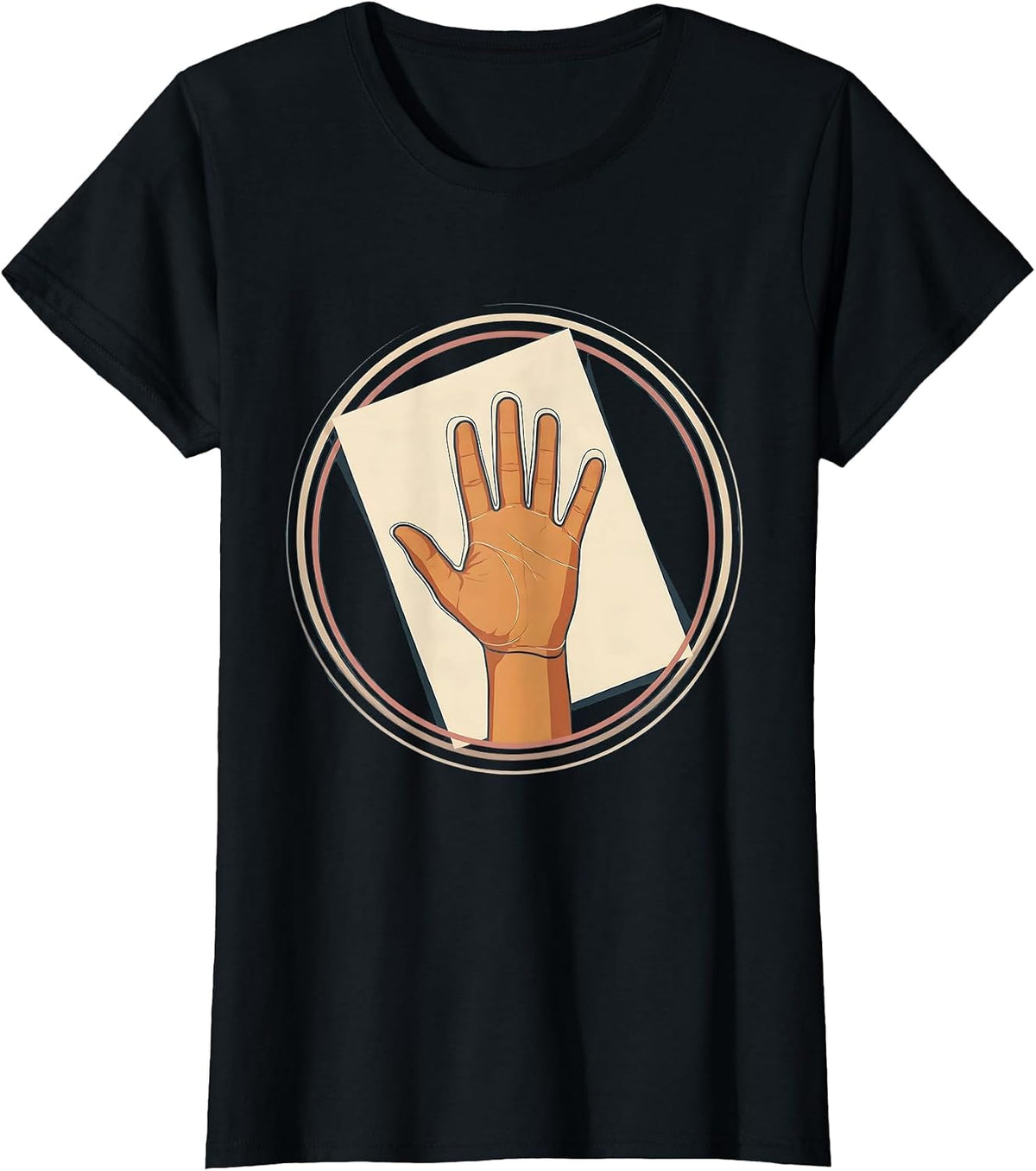 Occupational Therapy Hand Tracing Illustration T-Shirt - Black