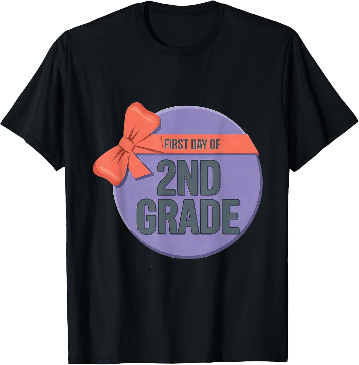 Men's First Day Of 2nd Grade Coquette Bow Back To School Girly T-Shirt - Black