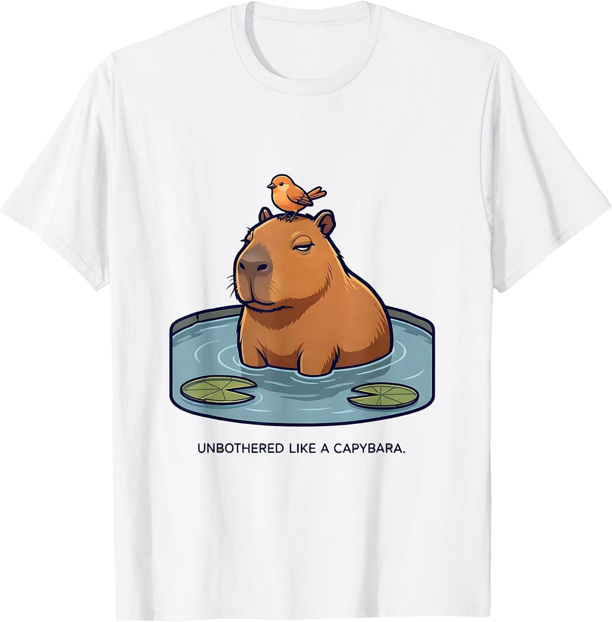 Men's Unbothered Like a Capybara Funny Animal Design T-Shirt - White