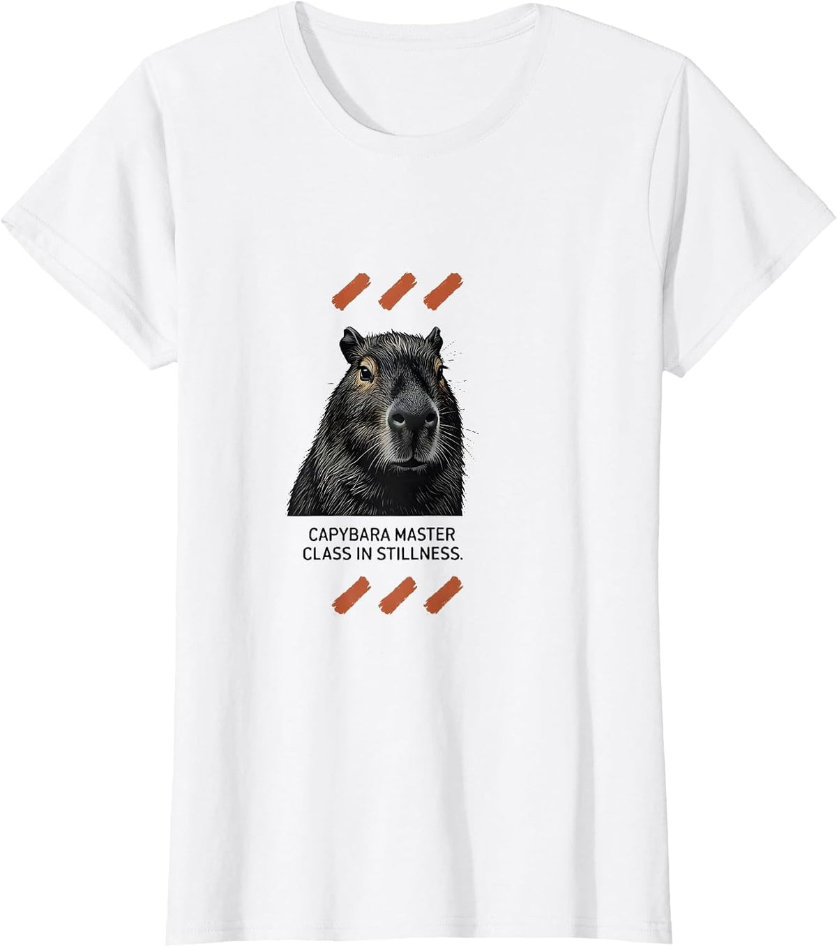 Capybara Master Class in Stillness Funny Animal Humor T-Shirt - White