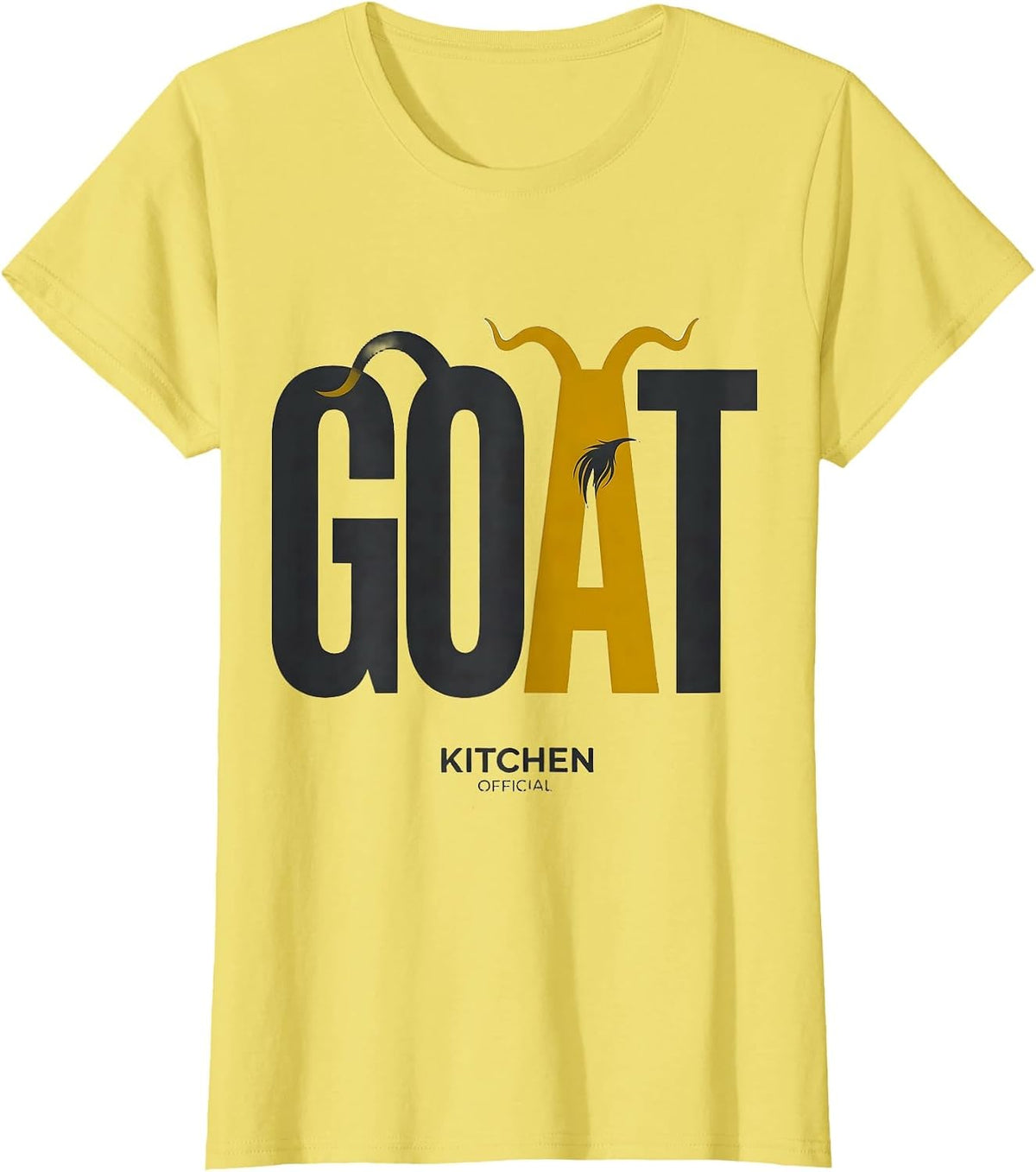 Women's Kitchen GOAT Official Funny Goat Lover Farm Animal Humor T-Shirt - Lemon Yellow