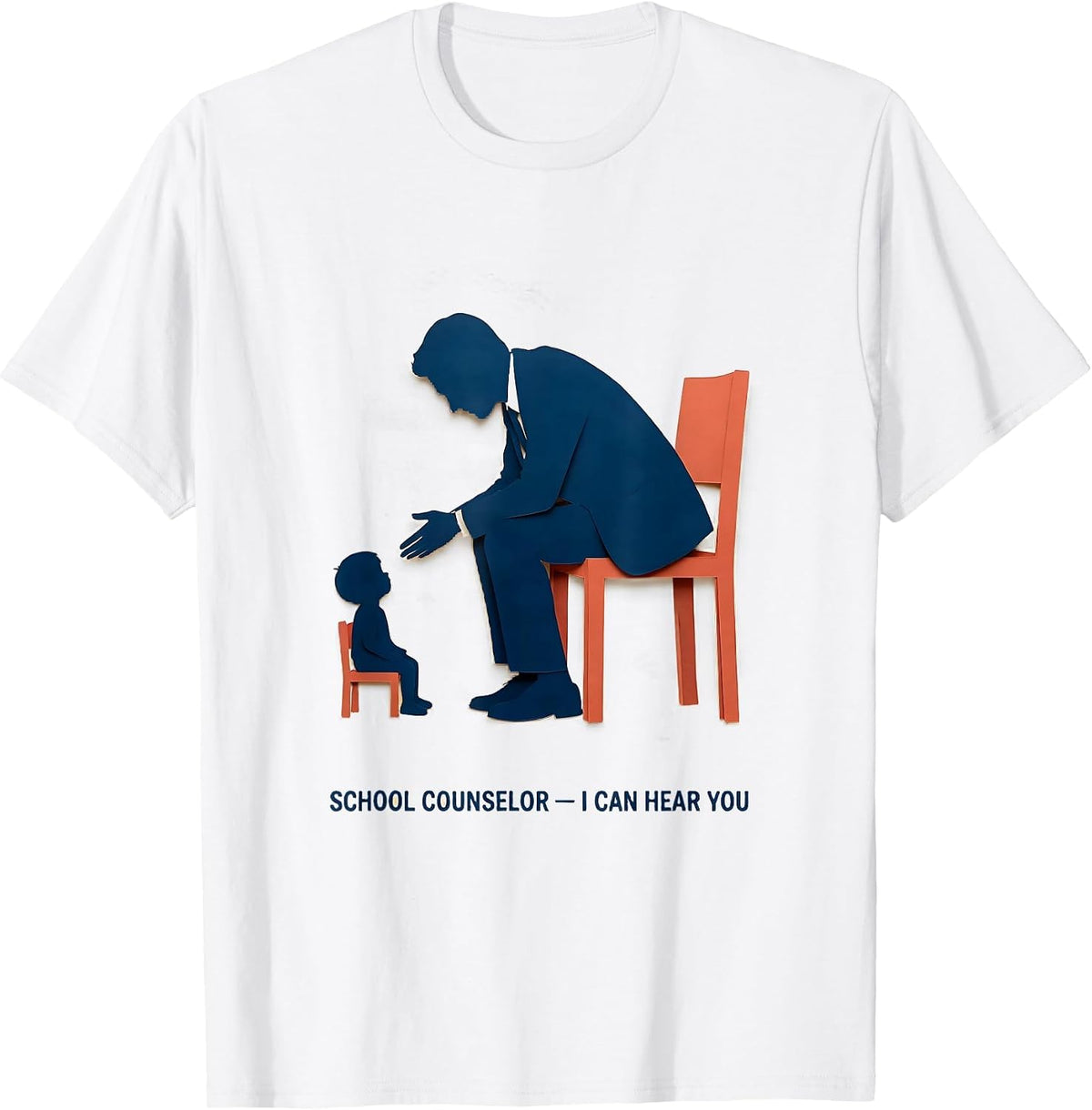 Men's School Counselor I Can Hear You Funny Mental Health Gift T-Shirt - White