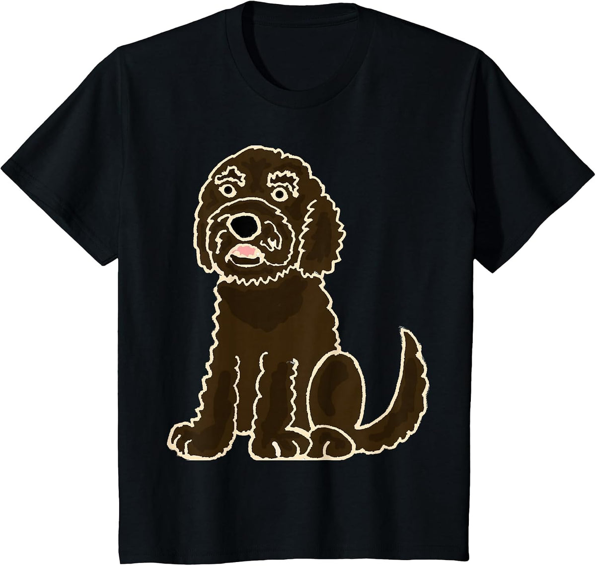 Smiletodaytees Chocolate Labradoodle Dog T-Shirt T-Shirt - Black