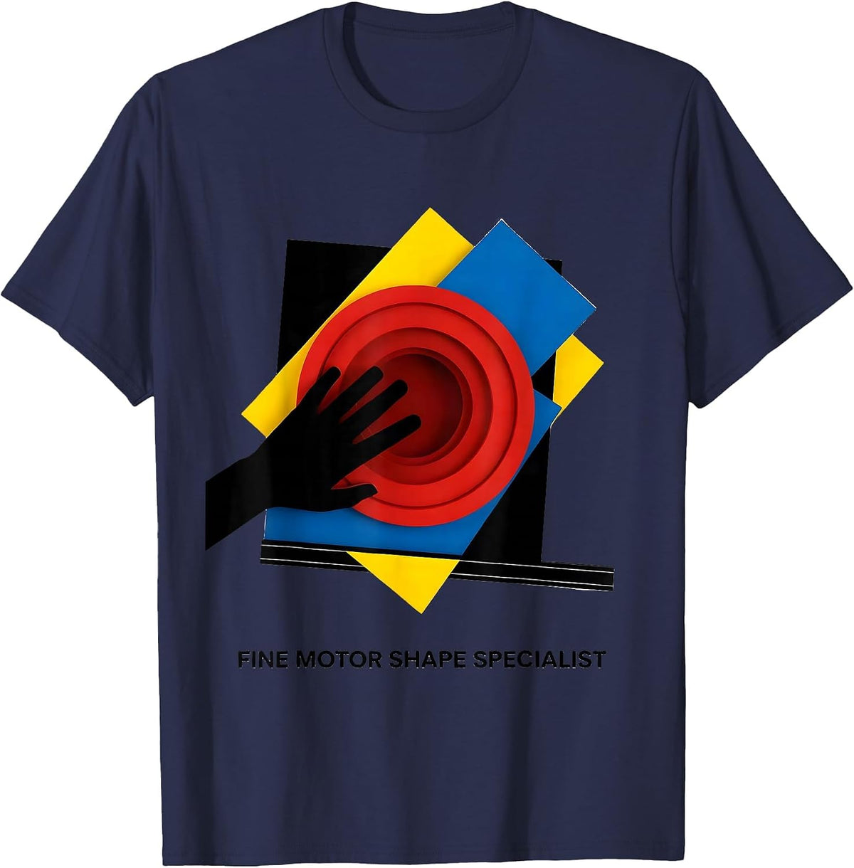 Men's Fine Motor Shape Specialist Occupational Therapy Sensory T-Shirt - Navy Blue