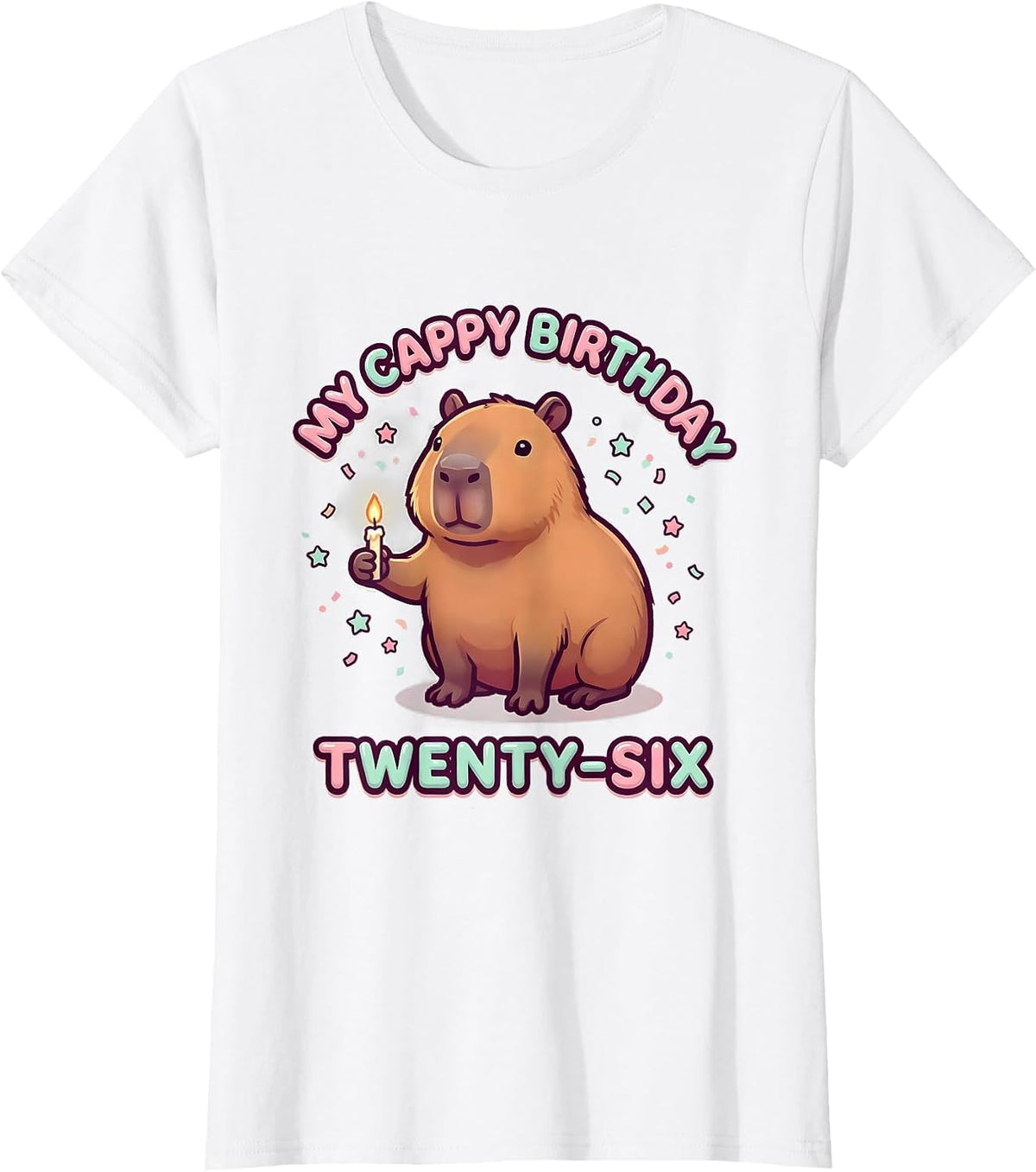 My Cappy Birthday Twenty-Six Cute Kawaii Capybara Birthday T-Shirt - White