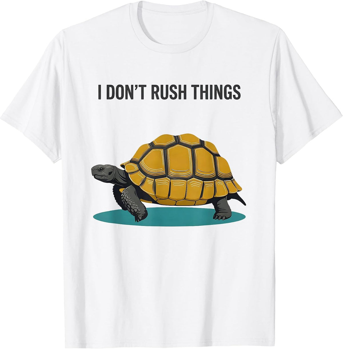 Men's I Don't Rush Things Midcentury Modern Tortoise Lover Gift T-Shirt - White