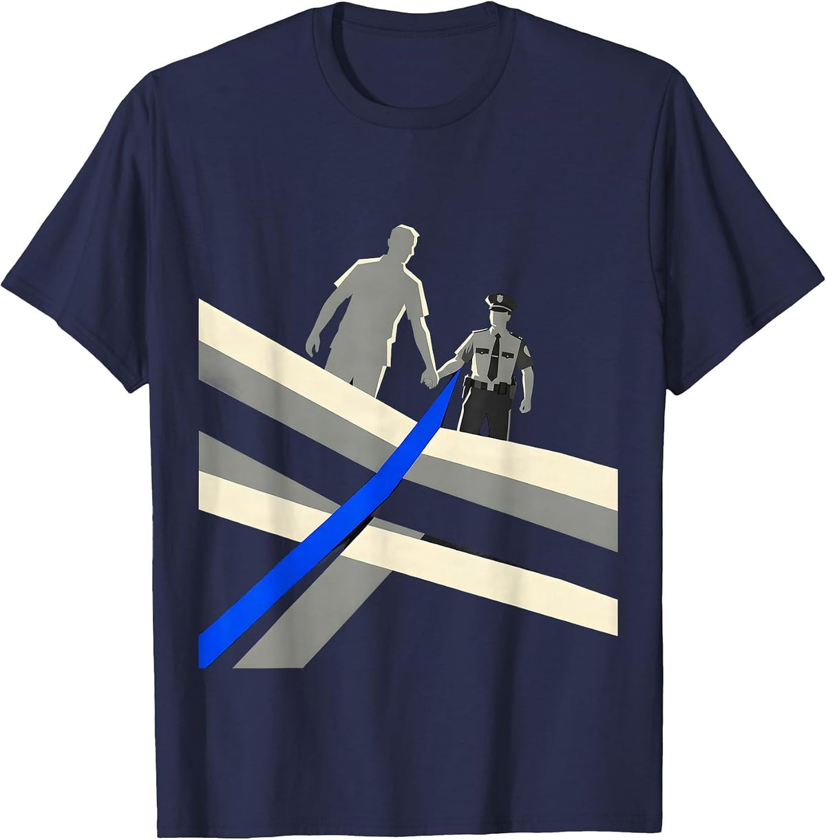 Police Family Thin Blue Line Mom Pride T-Shirt - Navy Blue