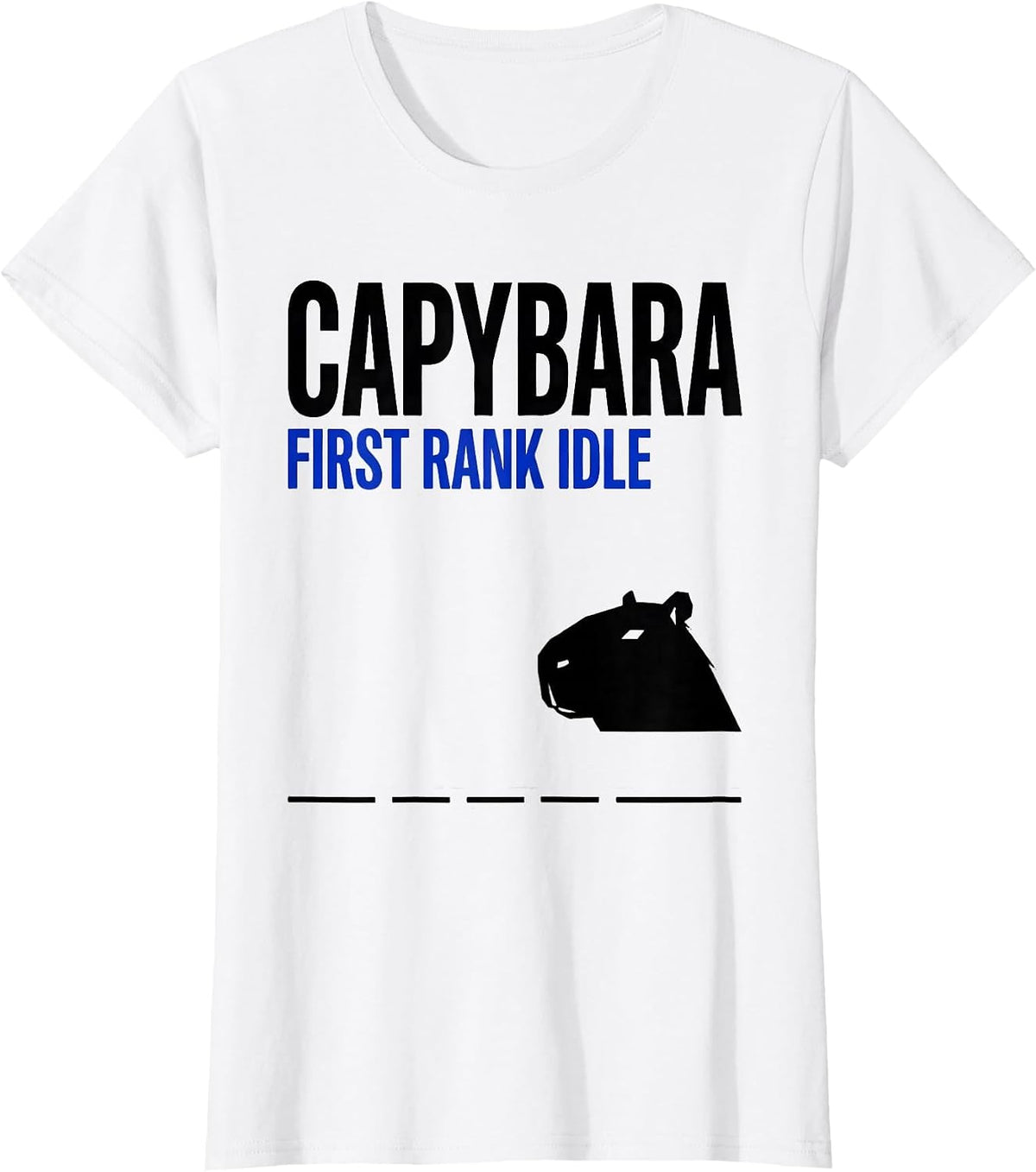 Capybara First Rank Idle Funny Animal Humor Meme T-Shirt - White