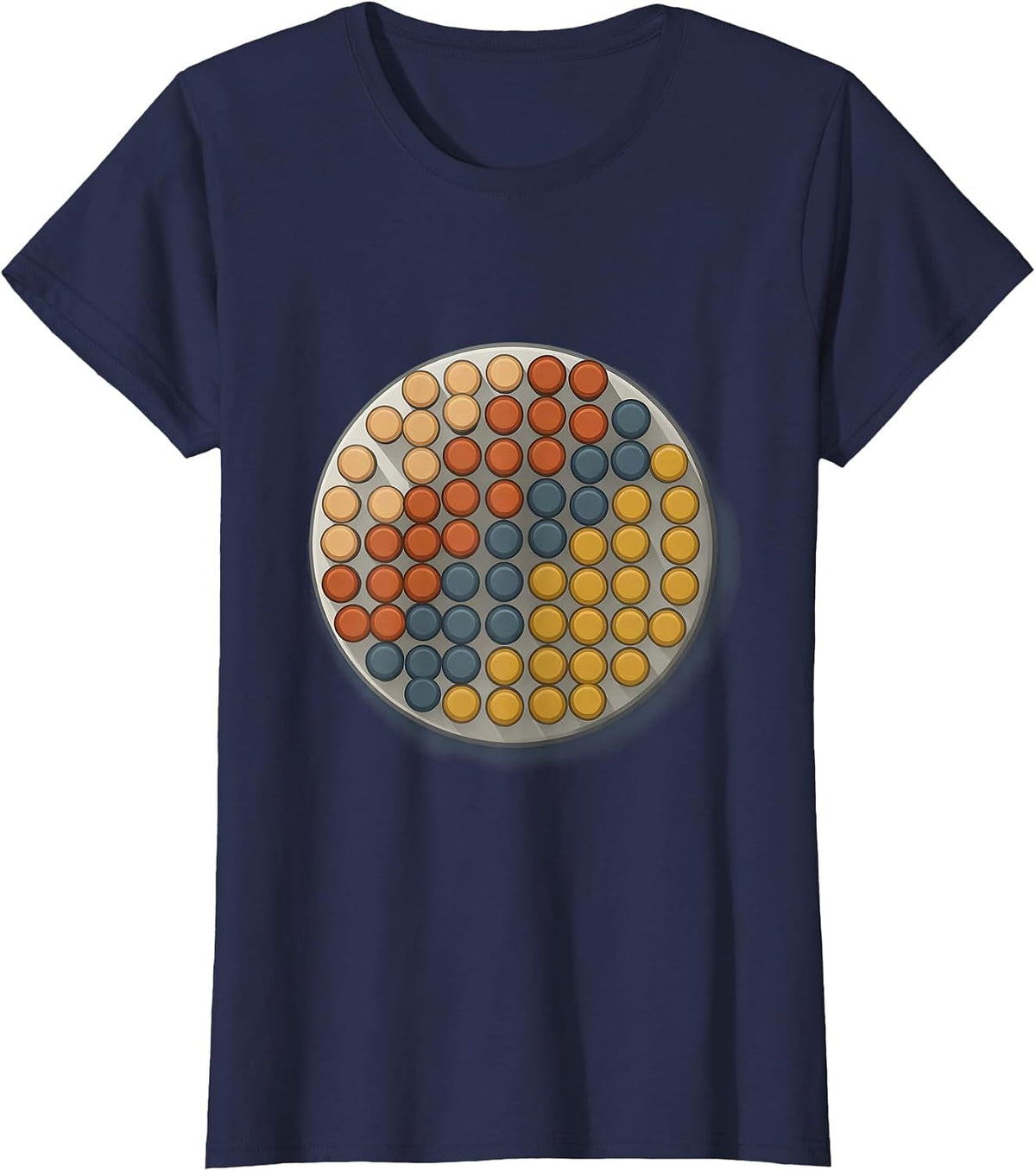 Women's Occupational Therapy Pegboard Colorful Pegs Design T-Shirt - Navy Blue
