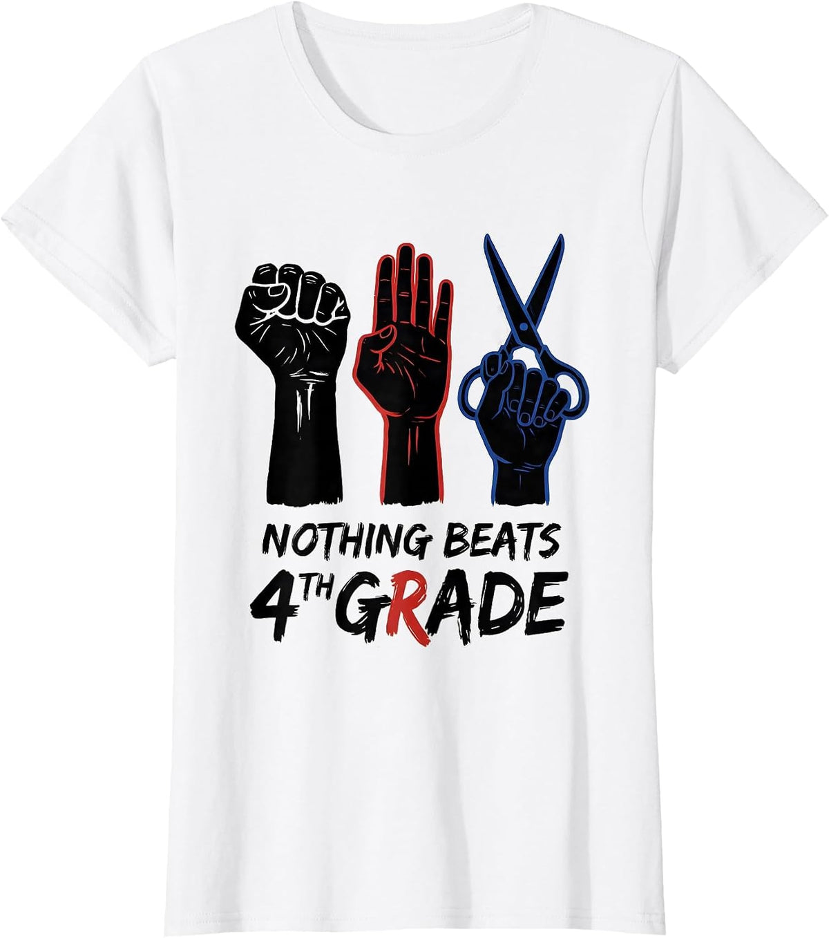 Women's Nothing Beats 4th Grade Funny Grade Team Back To School T-Shirt - White