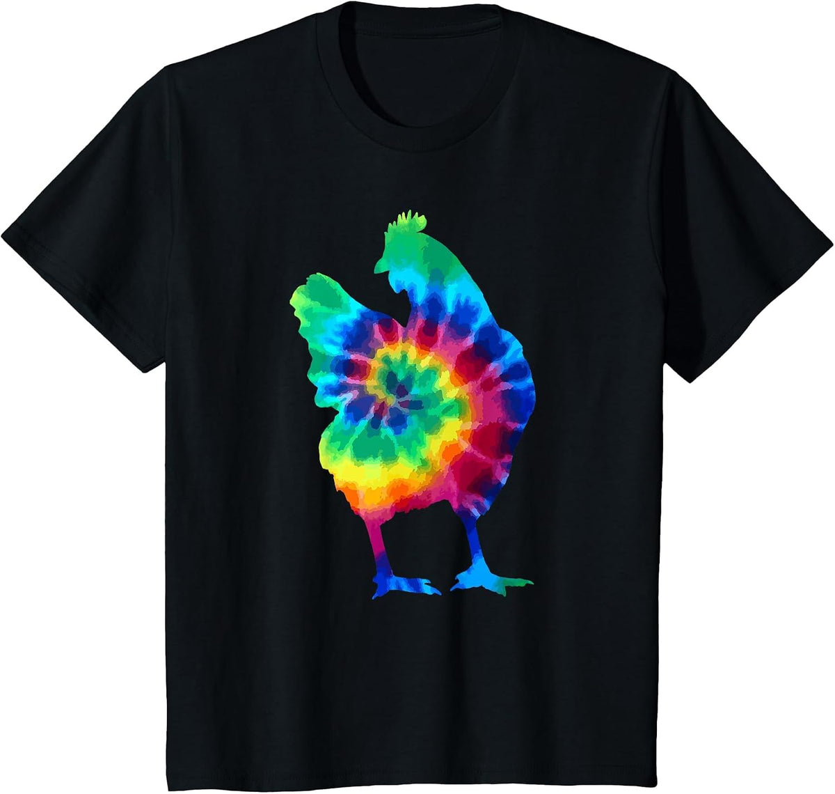 Chicken Tie Dye Vintage Hippie Chickens T-Shirt - Black
