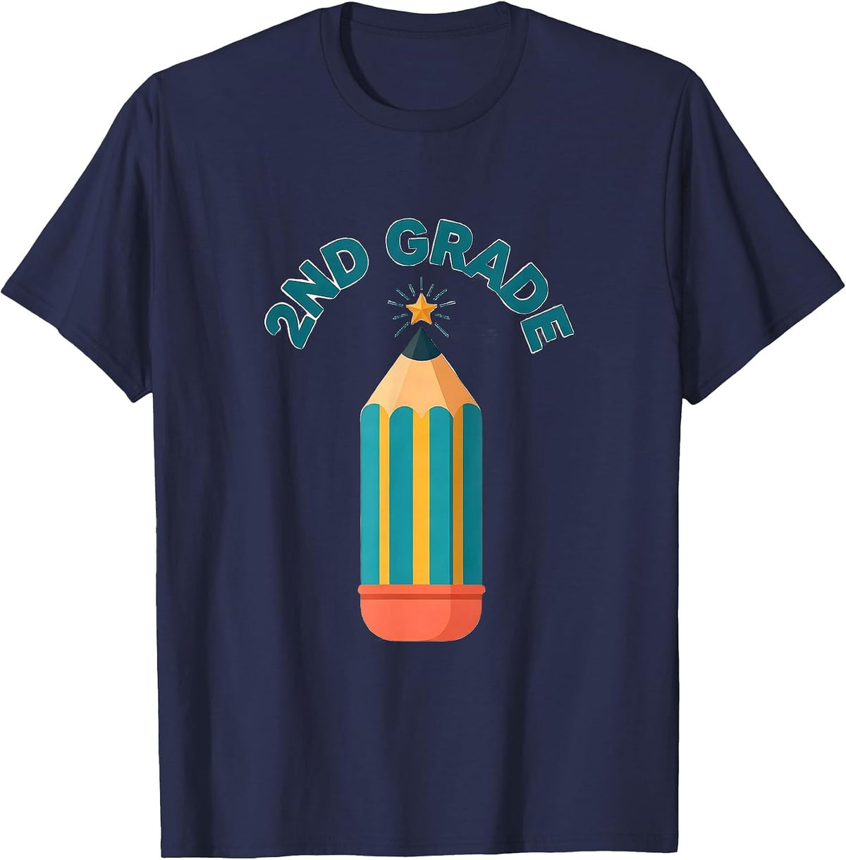 Groovy 2nd Grade Back To School First Day of Second Grade T-Shirt - Navy Blue