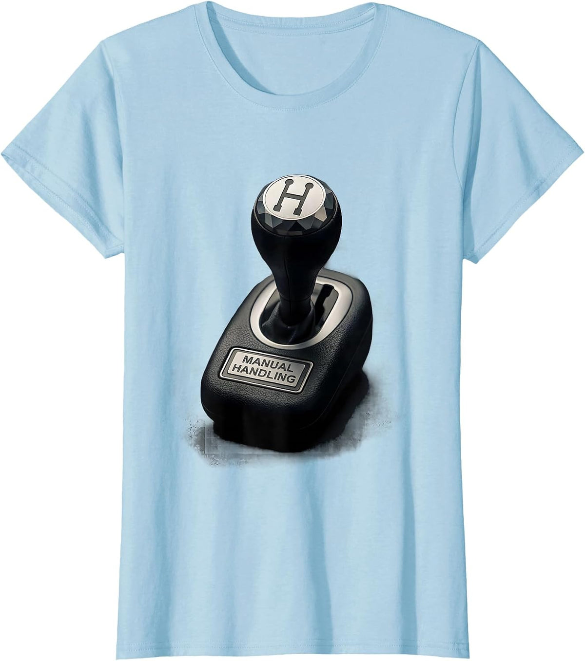 Manual Handling Minimalist Manual Transmission Car T-Shirt - Baby Blue
