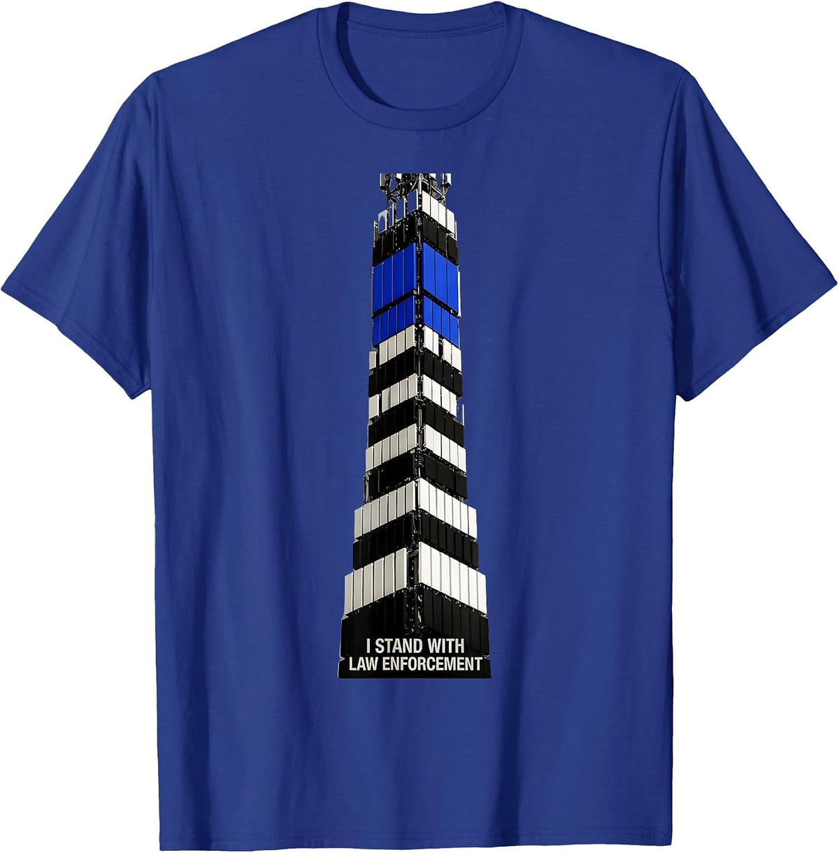 Men's I Stand With Law Enforcement Geometric Police Support T-Shirt - Royal Blue