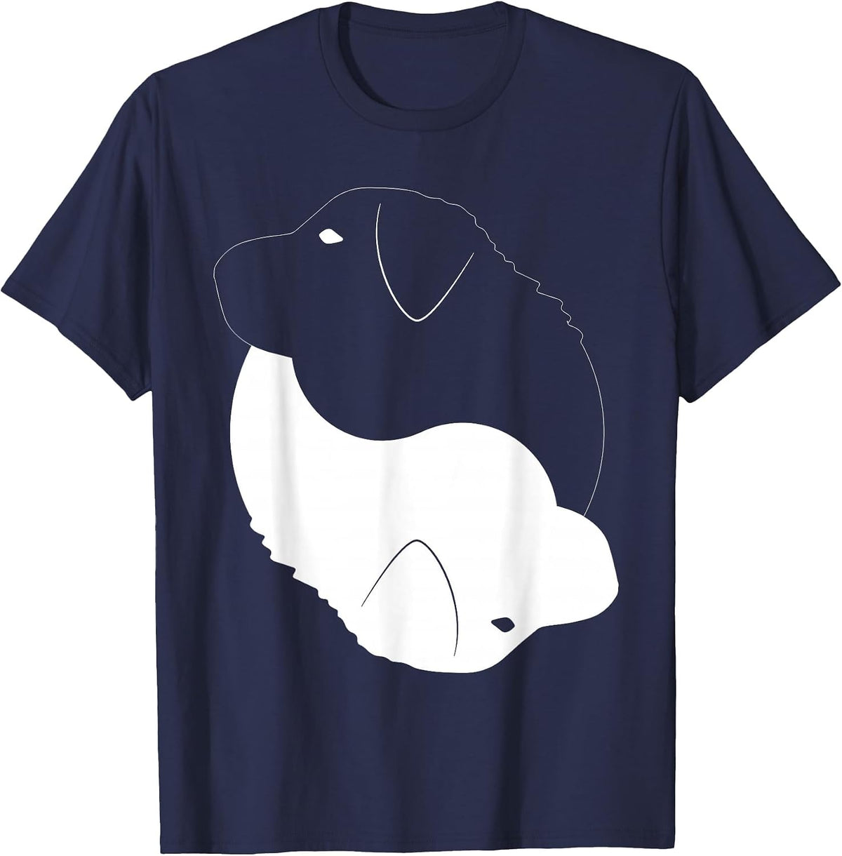 Yin Yang Great Pyrenees Funny Patou Symbol Meditation T-Shirt - Navy Blue