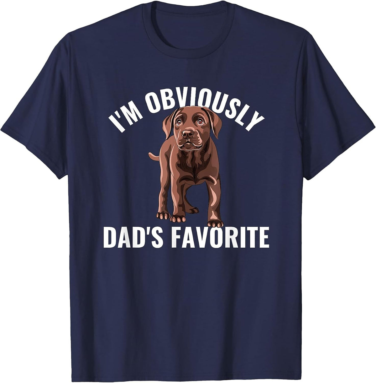 Chocolate Lab Dad Favorite Labrador Retriever T-Shirt - Navy Blue