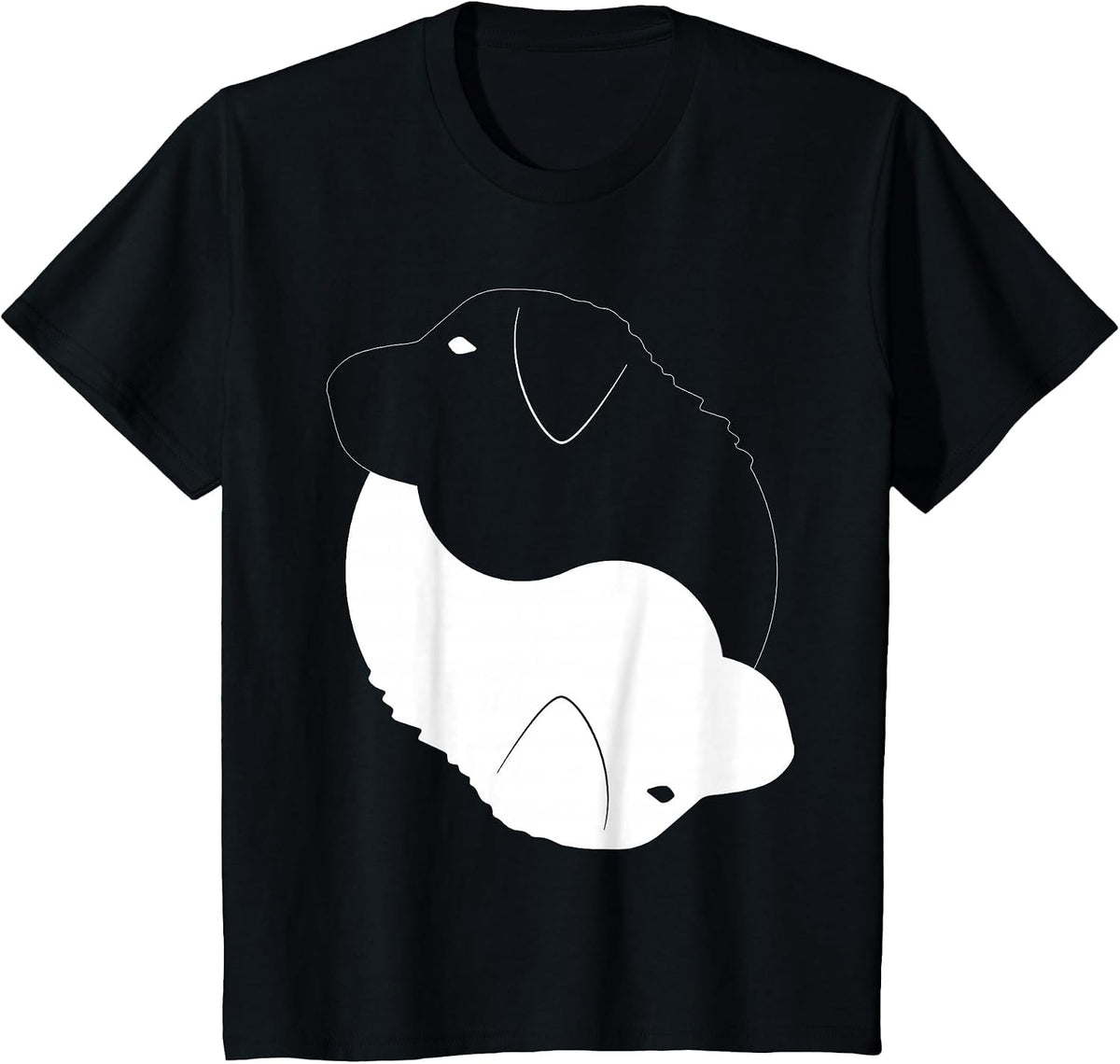 Yin Yang Great Pyrenees Funny Patou Symbol Meditation T-Shirt - Black