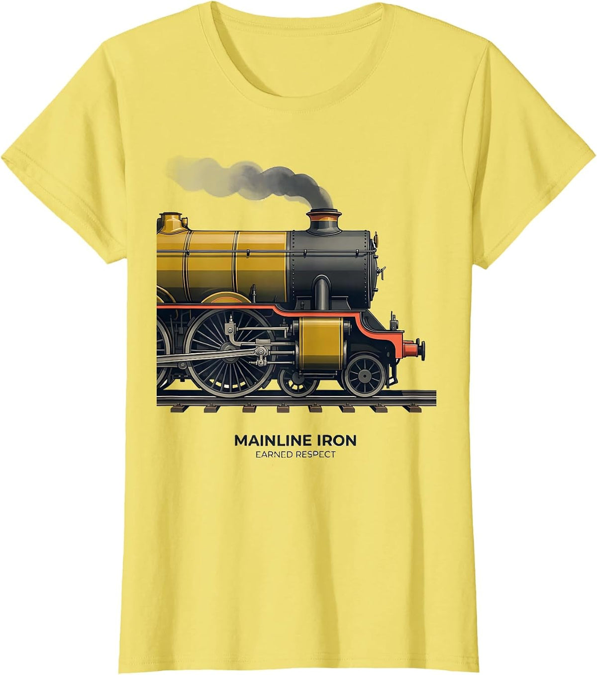 Women's Mainline Iron Earned Respect Midcentury Modern Steam T-Shirt - Lemon Yellow