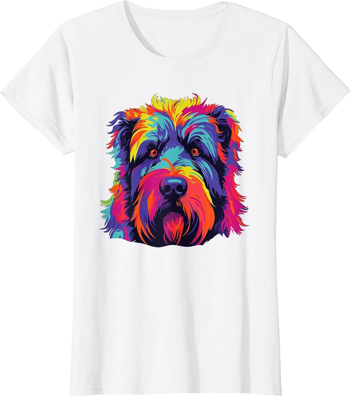 Watercolour Colourful Bouvier Des Flandres Dogs T-Shirt - White